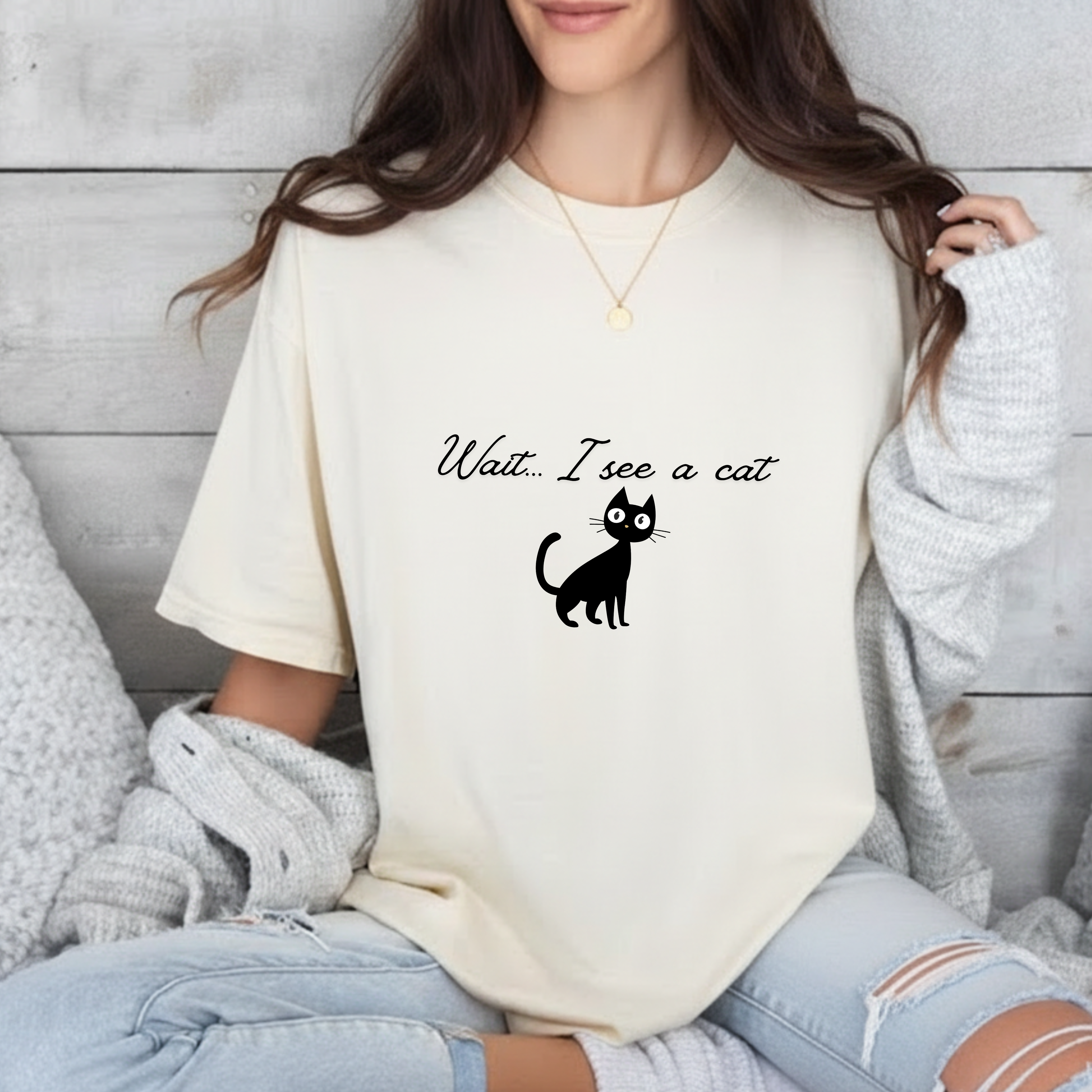 Wait ... I See a Cat — Comic-Style Cat T-Shirt