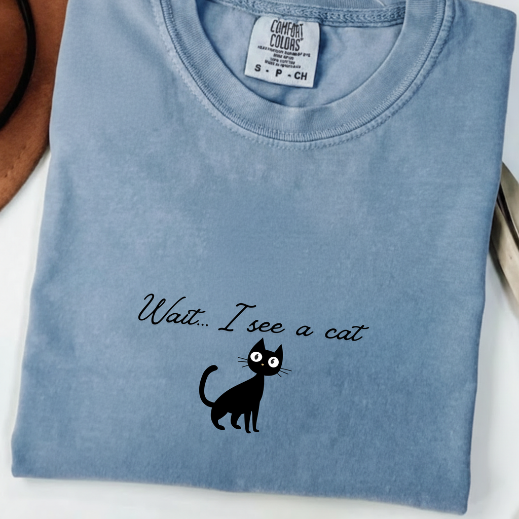 Wait ... I See a Cat — Comic-Style Cat T-Shirt