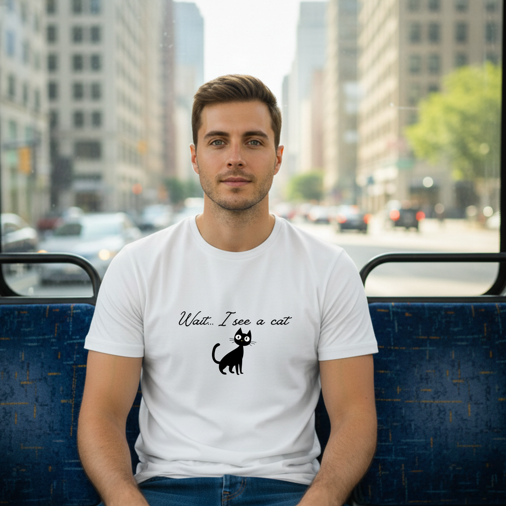 Wait ... I See a Cat — Comic-Style Cat T-Shirt