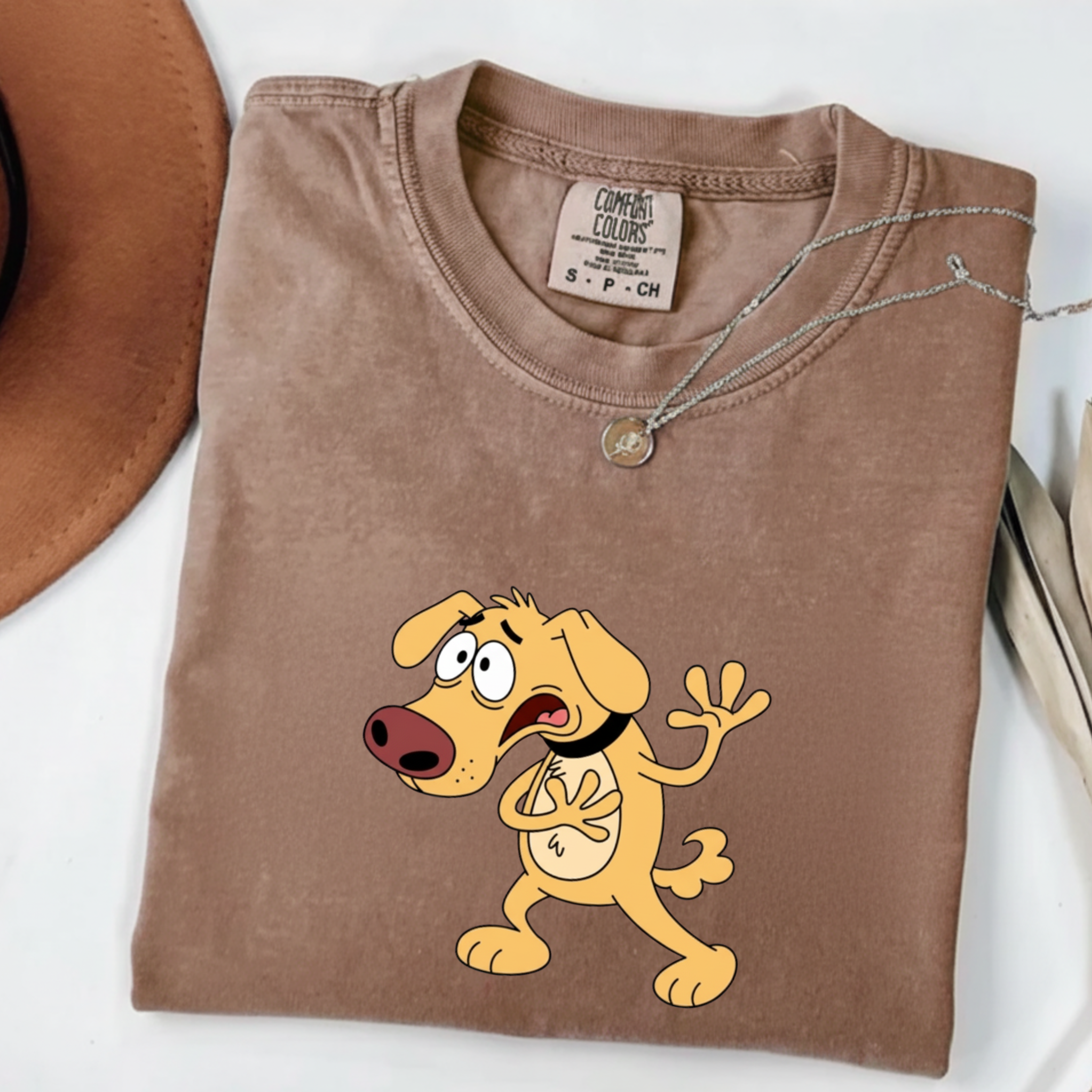 Cartoon Shocked Dog T-Shirt — Funny Animated Pup Graphic Tee