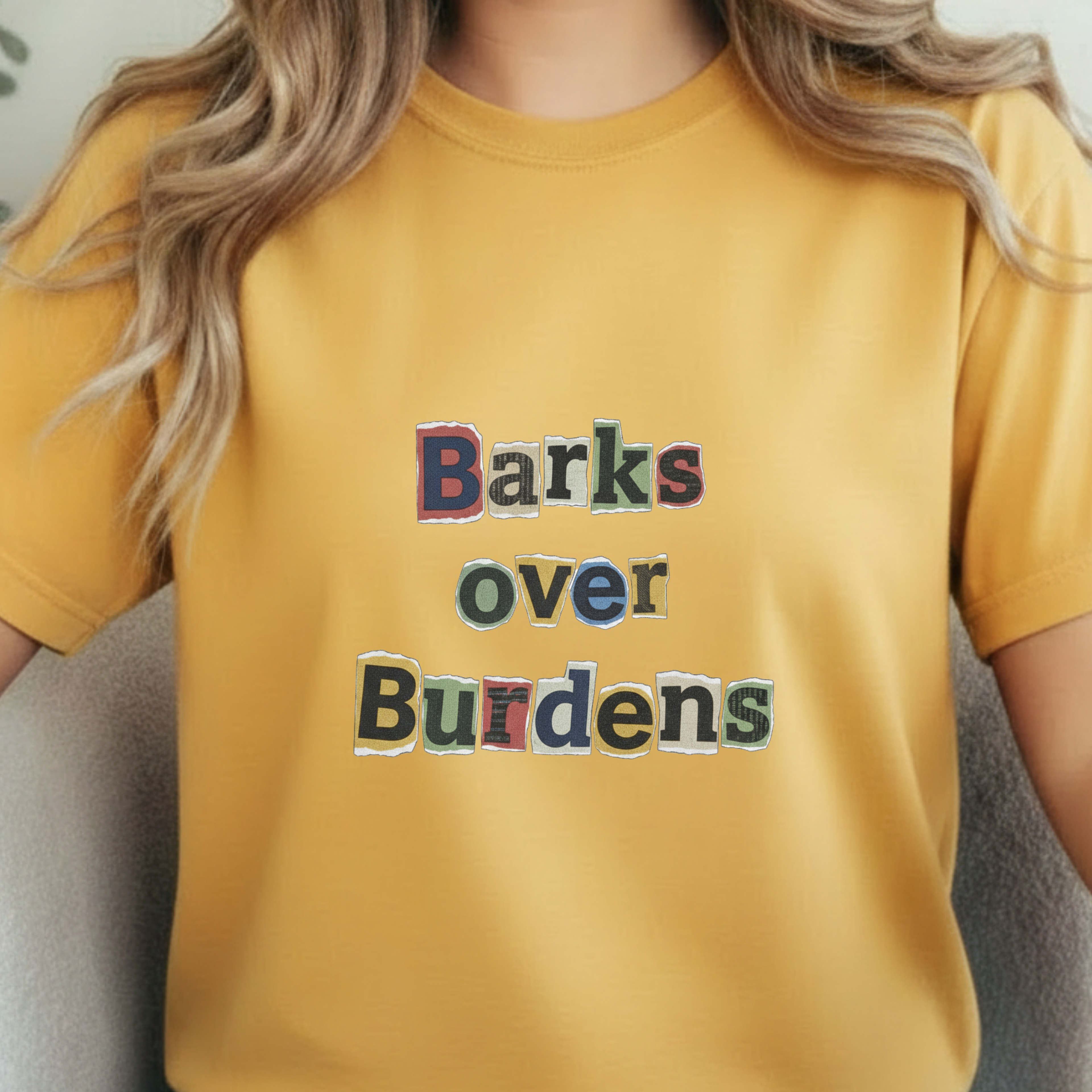 T-Shirt — "Barks Over Burdens" Graphic Tee for Dog Lovers Retro Design for Dogs
