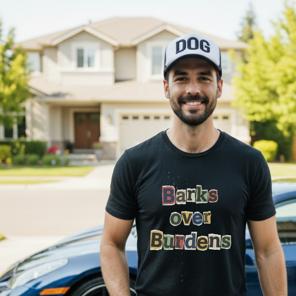 T-Shirt — "Barks Over Burdens" Graphic Tee for Dog Lovers Retro Design for Dogs