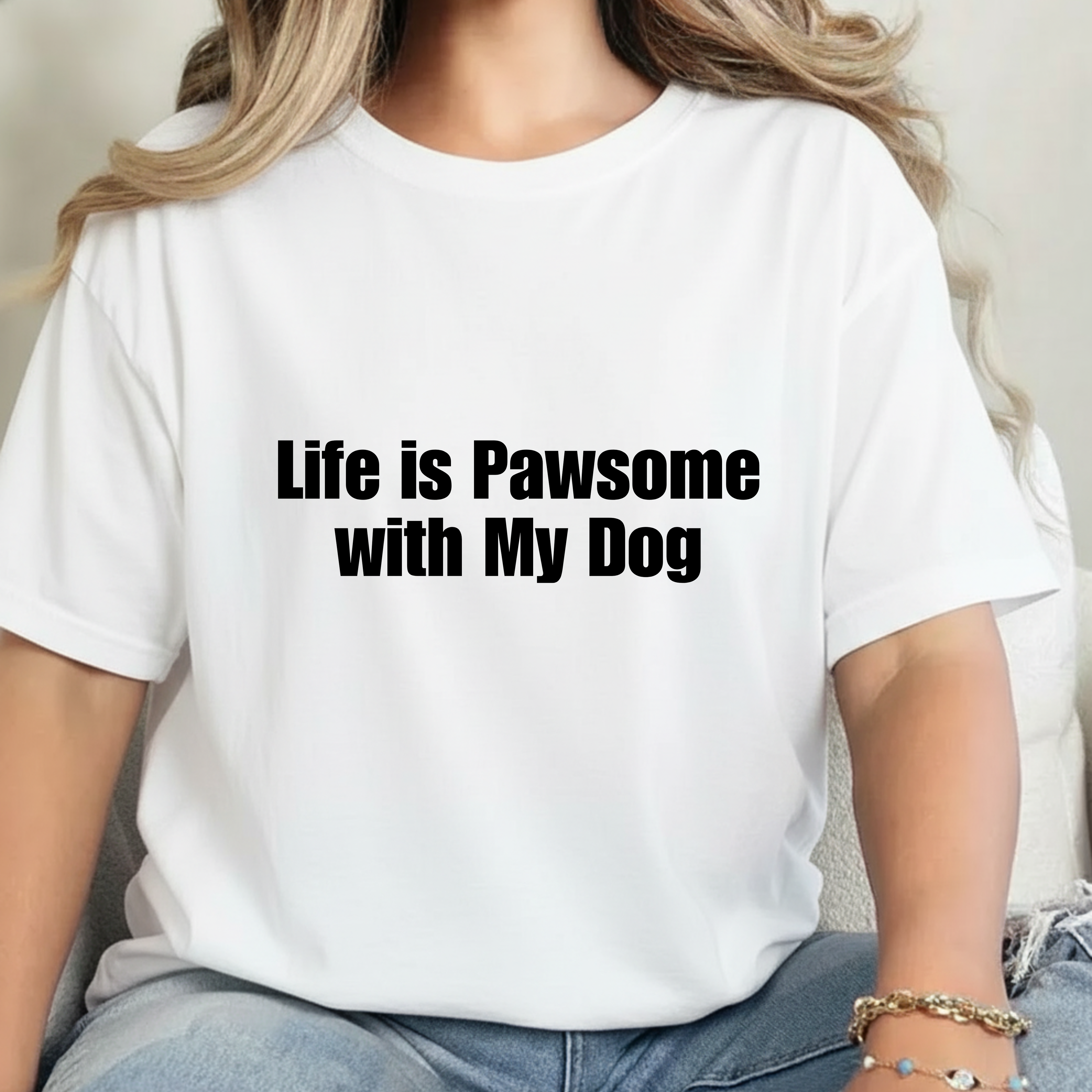 Life Is Pawsome With My Dog T-Shirt Pawsome Dog Tee: A Cute, Casual, Unisex Graphic Tee for Pet Lovers and Dog Owners, Perfect for Everyday Wear and as a Gift for Dog Lovers Who Adopt Don't Shop.