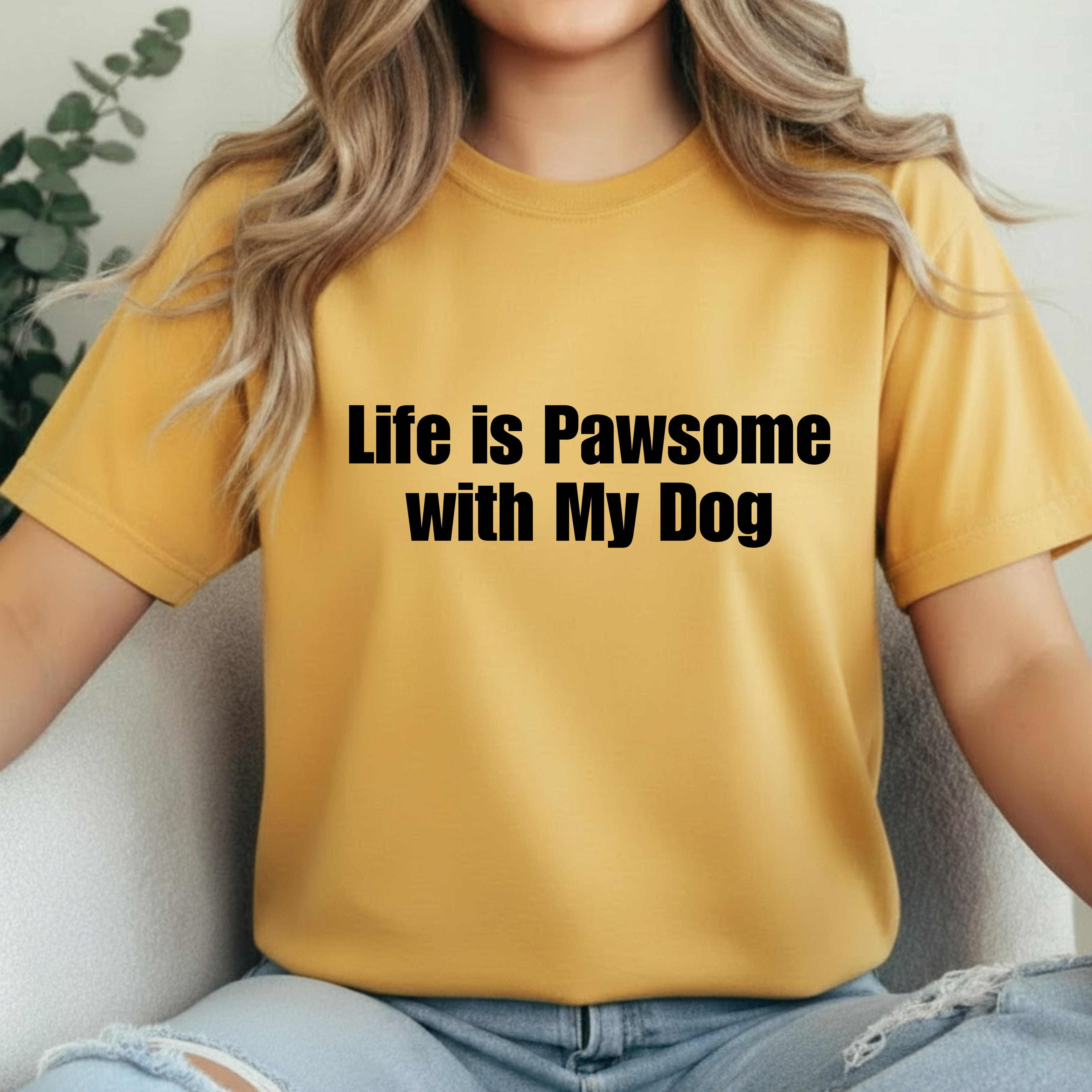 Life Is Pawsome With My Dog T-Shirt Pawsome Dog Tee: A Cute, Casual, Unisex Graphic Tee for Pet Lovers and Dog Owners, Perfect for Everyday Wear and as a Gift for Dog Lovers Who Adopt Don't Shop.