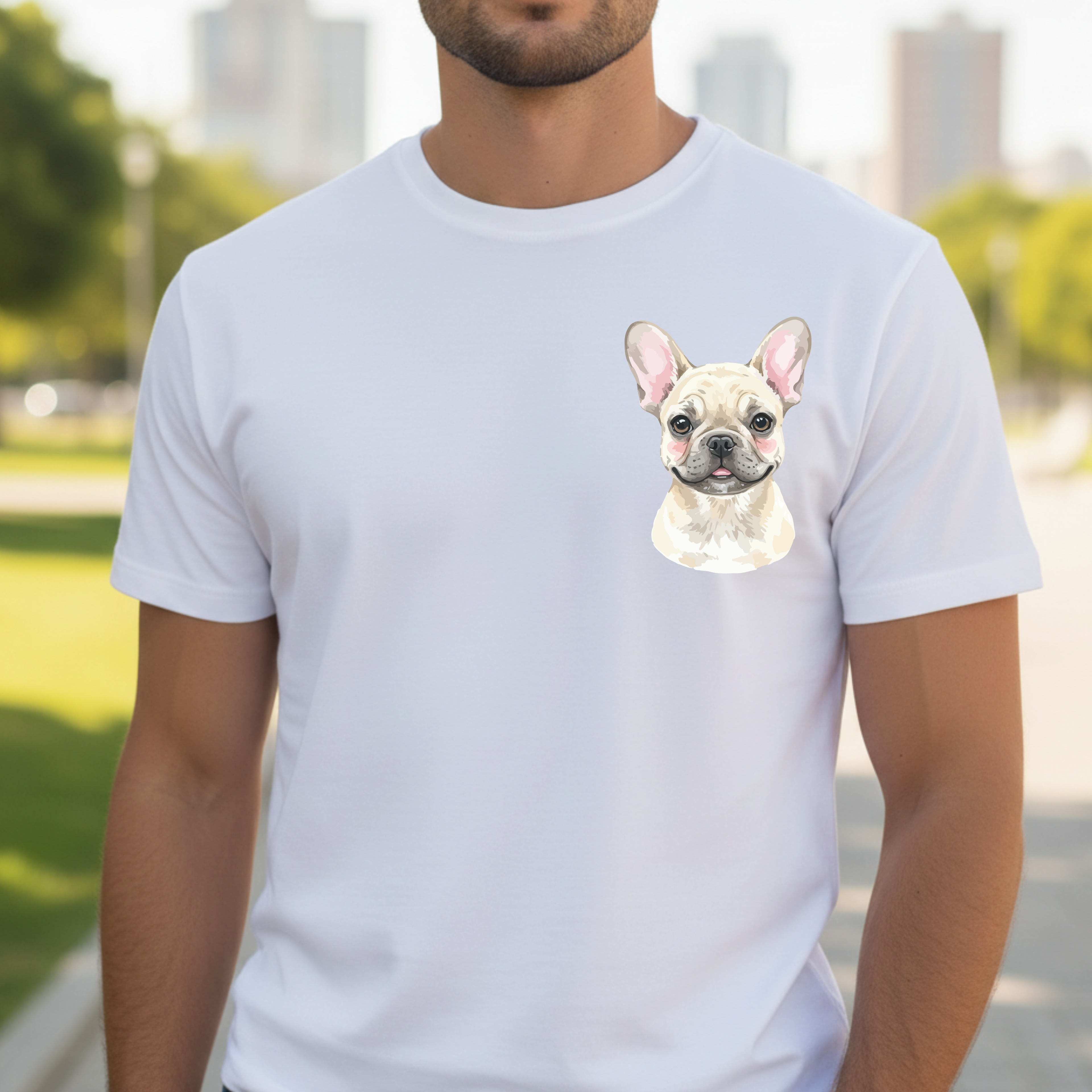 French Bulldog Chest Portrait Tee - Cute Dog Lover T-Shirt