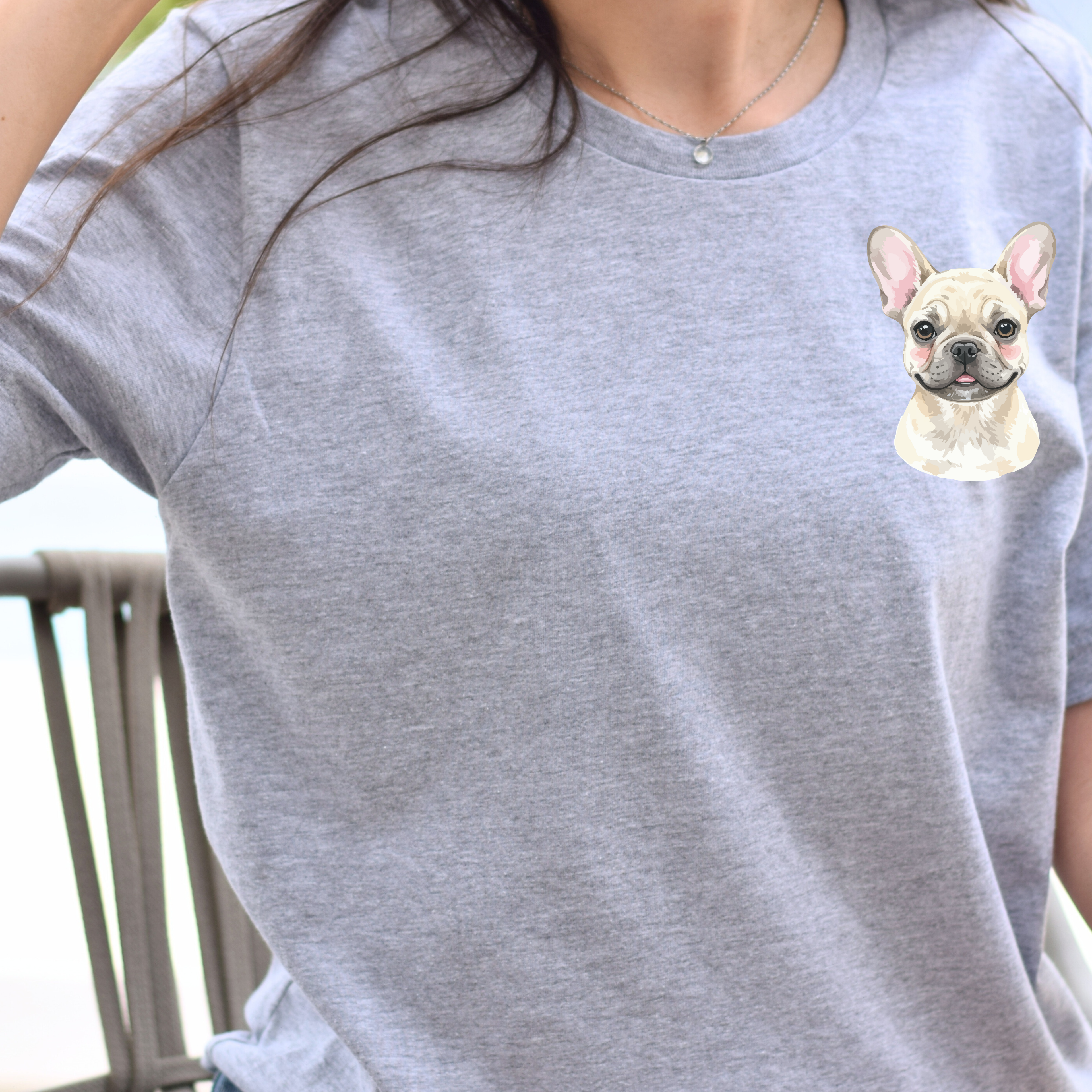 French Bulldog Chest Portrait Tee - Cute Dog Lover T-Shirt