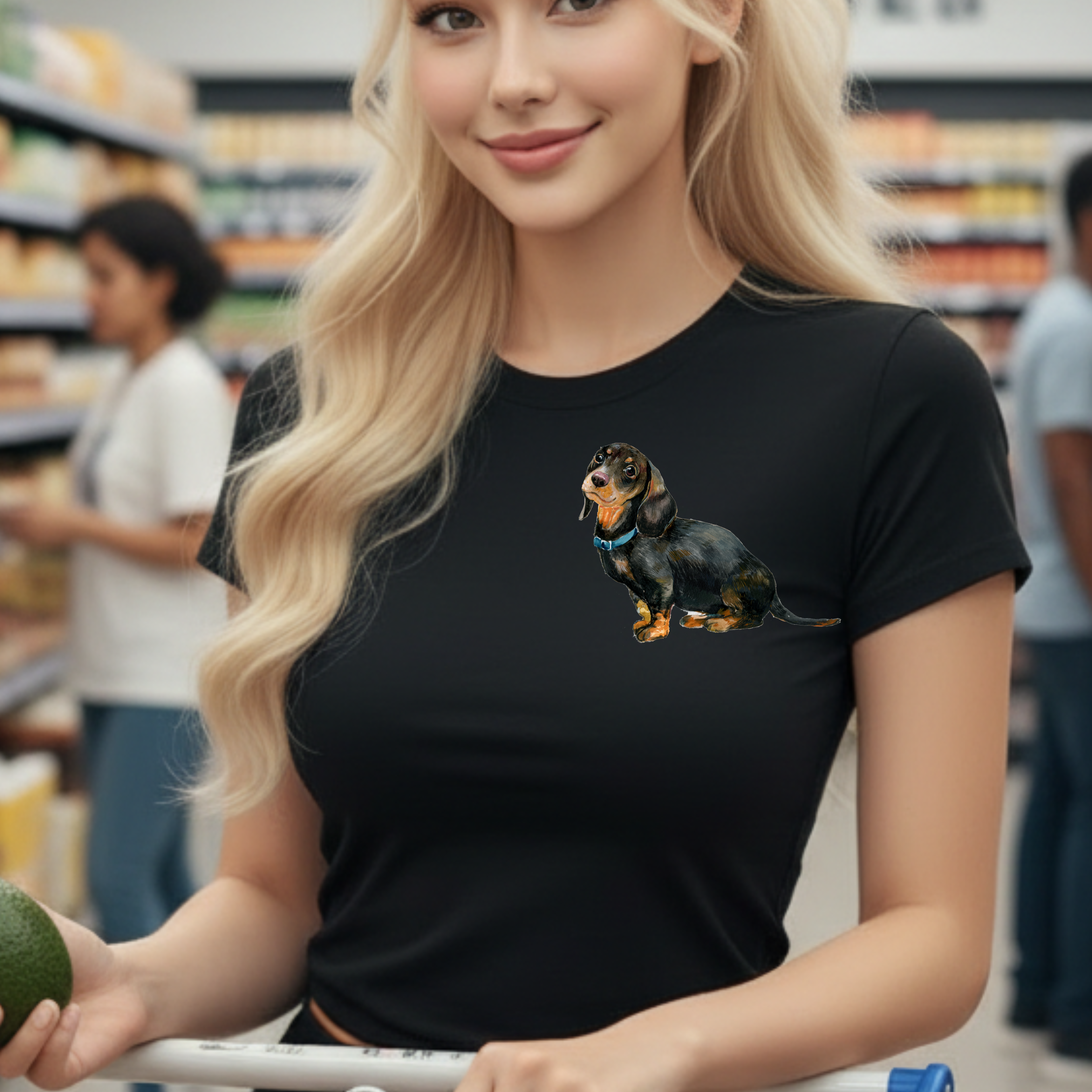 Cute Dachshund Tee – Unisex White Cotton Dog Lover Shirt, Perfect Casual Everyday Top and Pet Owner Gift for Dog Moms, Dog Dads, and Small Dog Lovers