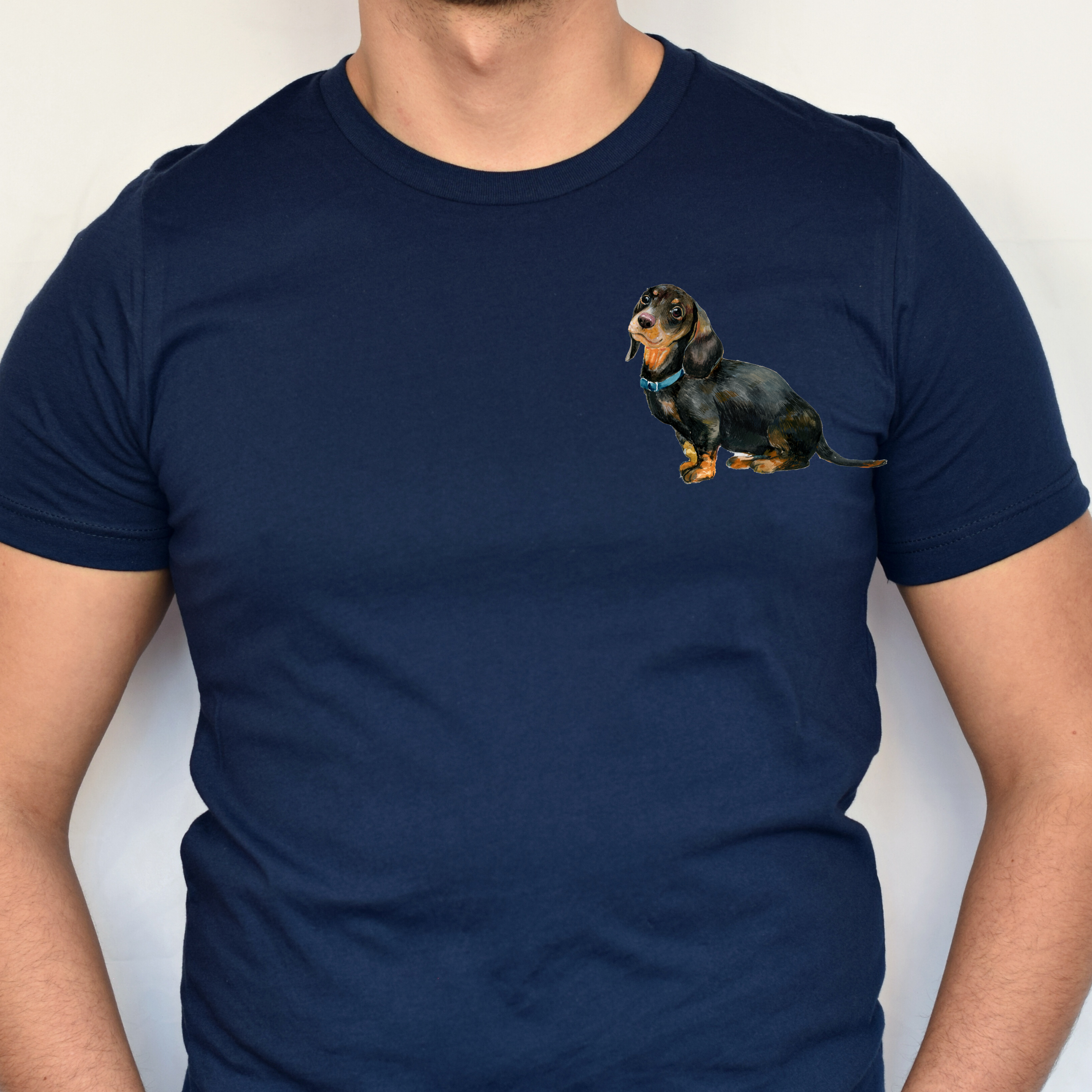 Cute Dachshund Tee – Unisex White Cotton Dog Lover Shirt, Perfect Casual Everyday Top and Pet Owner Gift for Dog Moms, Dog Dads, and Small Dog Lovers