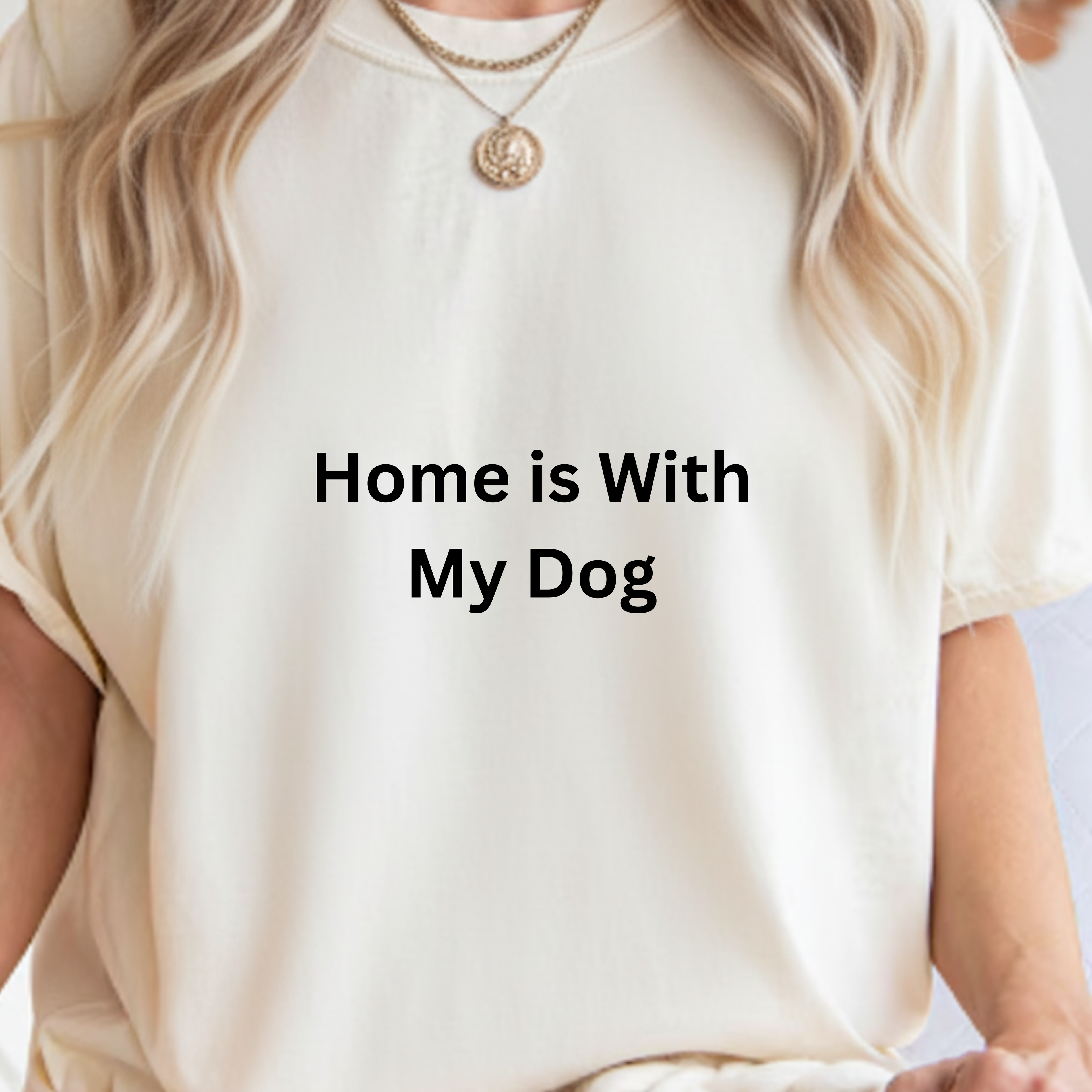 Home is With My Dog Is Home is Where My Dog Is: Unisex White Basic Crew Neck Tee – A Soft Jersey Minimalist Everyday Casual Shirt, Perfect Gender-Neutral Summer Tee and Gift for Him.