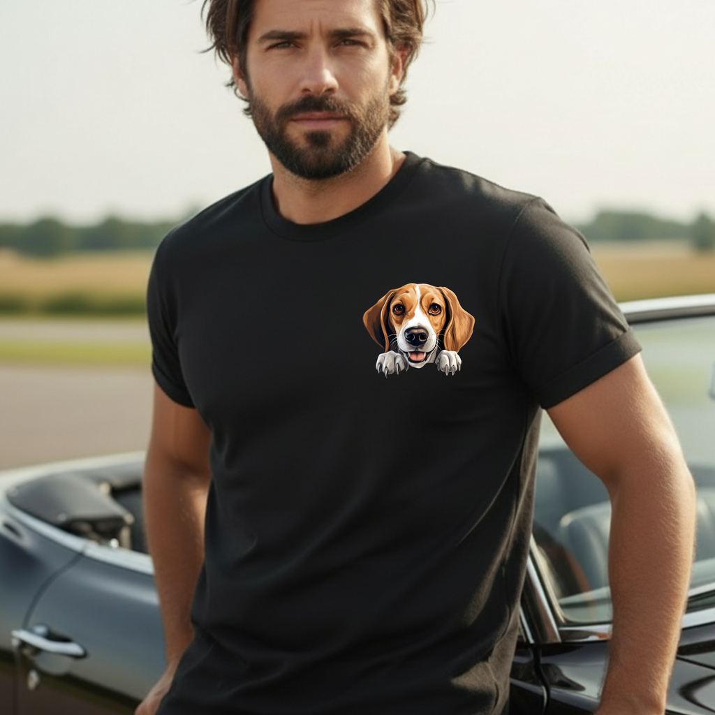 Beagle Peekaboo T‑Shirt — Cute Dog Lover Tee Ideal Gift for Dog Dad or Dog Mom