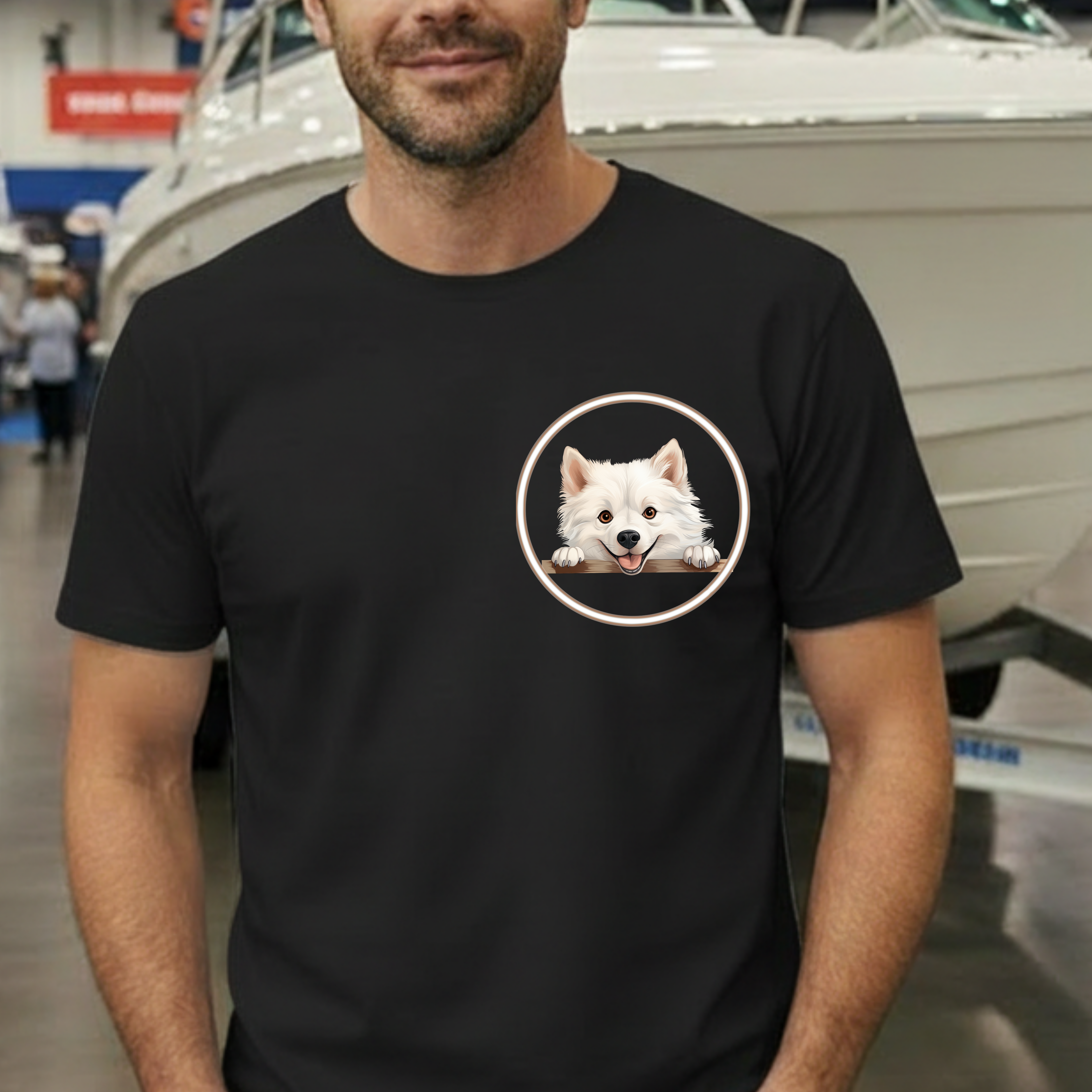 Puppy Portrait T-Shirt — Cute White Dog Graphic Tee Unisex Pet Portrait Tee: The Perfect Gift for Dog Moms & Dads