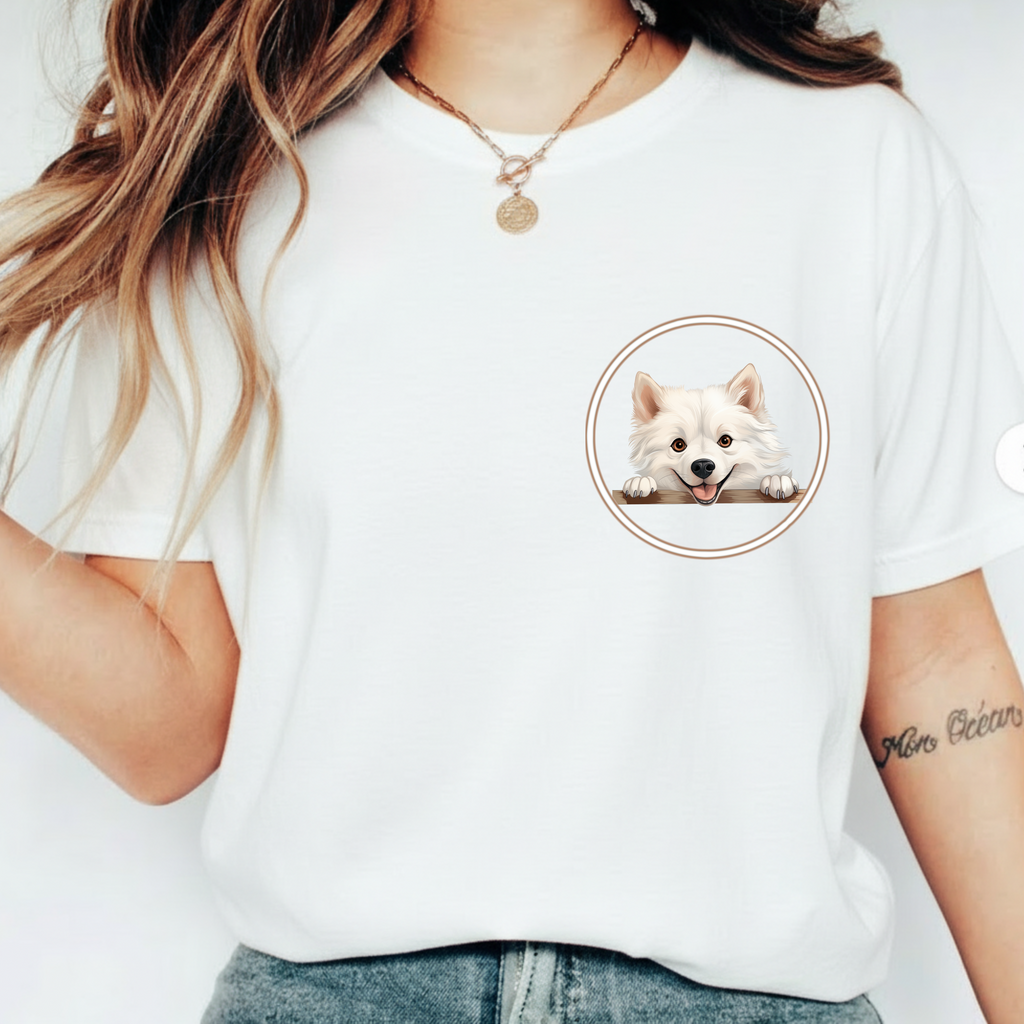 Puppy Portrait T-Shirt — Cute White Dog Graphic Tee Unisex Pet Portrait Tee: The Perfect Gift for Dog Moms & Dads