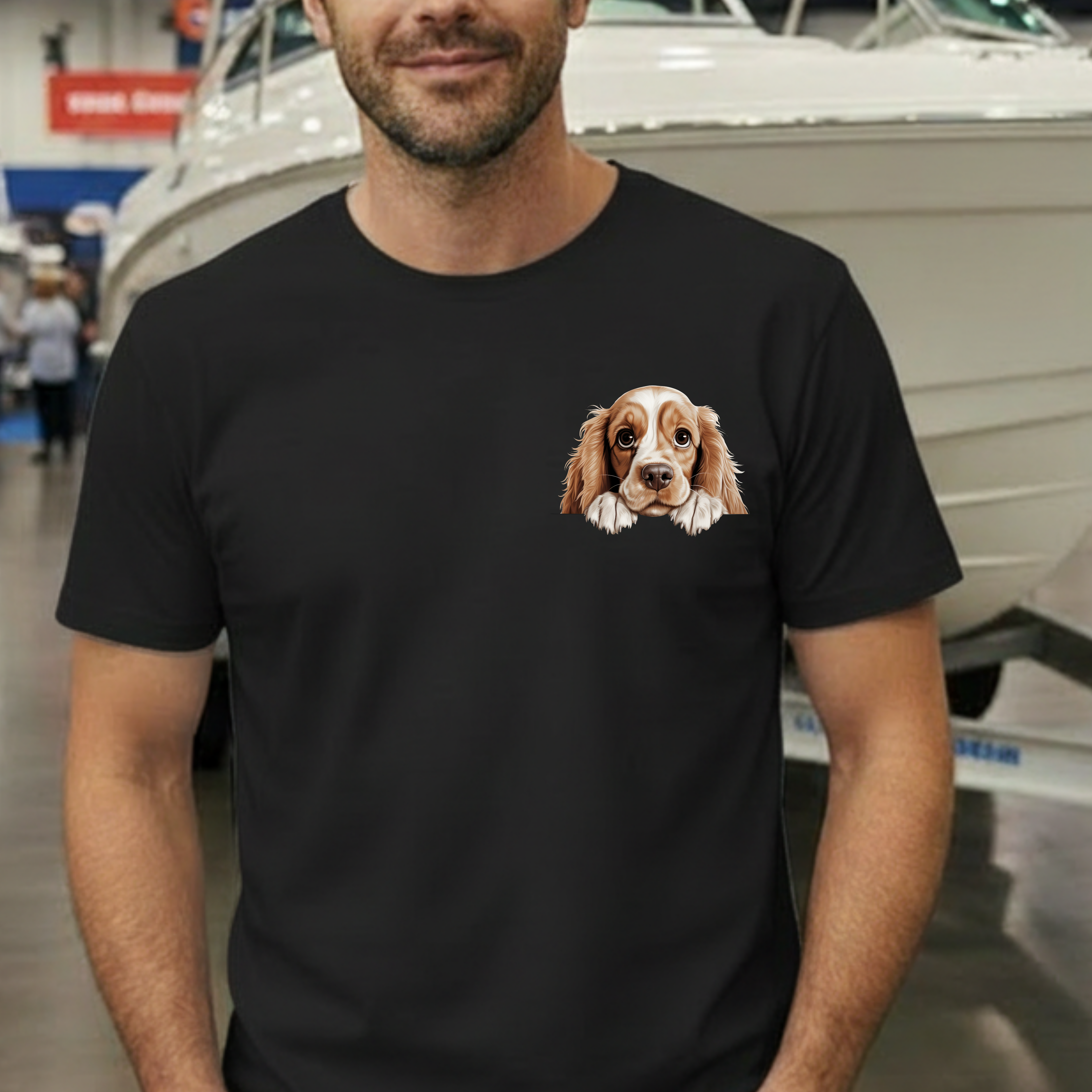 Basset Hound Pocket Tee — Cute Dog Face Graphic T-Shirt