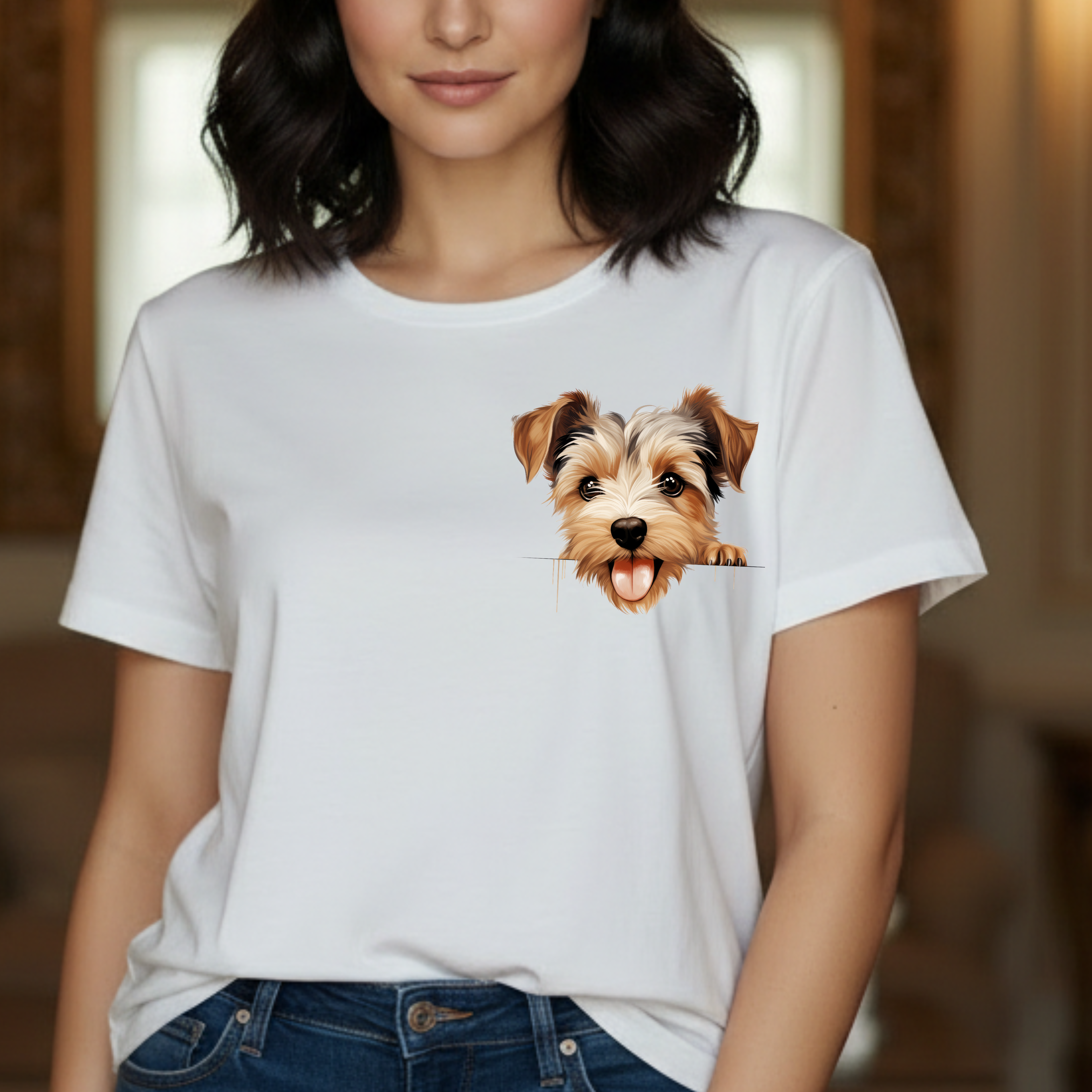Terrier Sweet Face T-Shirt – Cute Small Dog Graphic Tee, Pet Lover Gift
