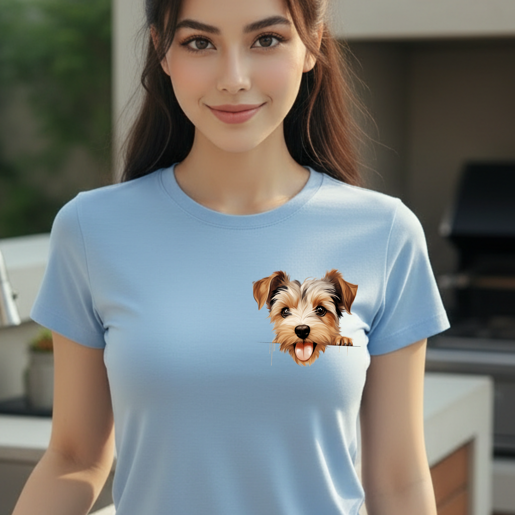 Terrier Sweet Face T-Shirt – Cute Small Dog Graphic Tee, Pet Lover Gift