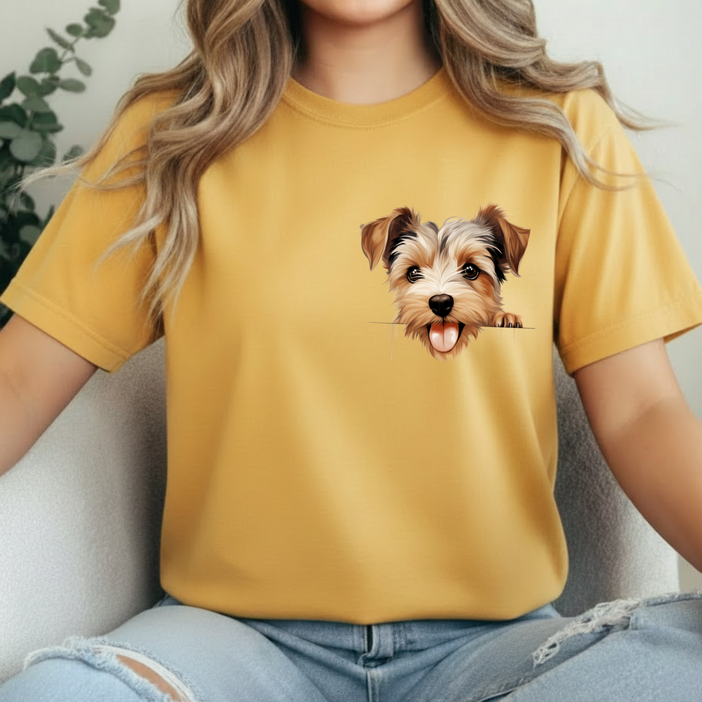 Terrier Sweet Face T-Shirt – Cute Small Dog Graphic Tee, Pet Lover Gift