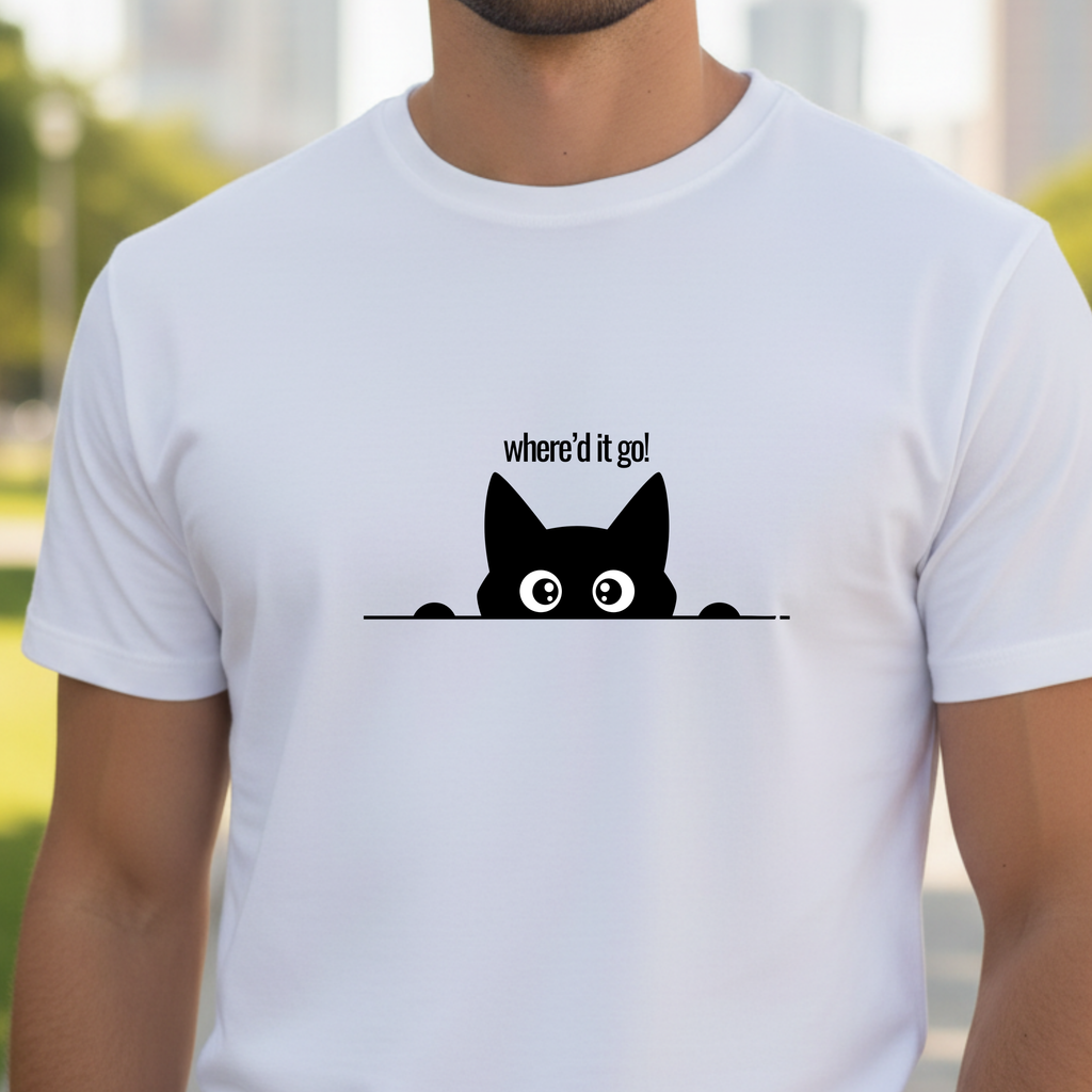 Where'd It Go? Peeking Cat T-Shirt