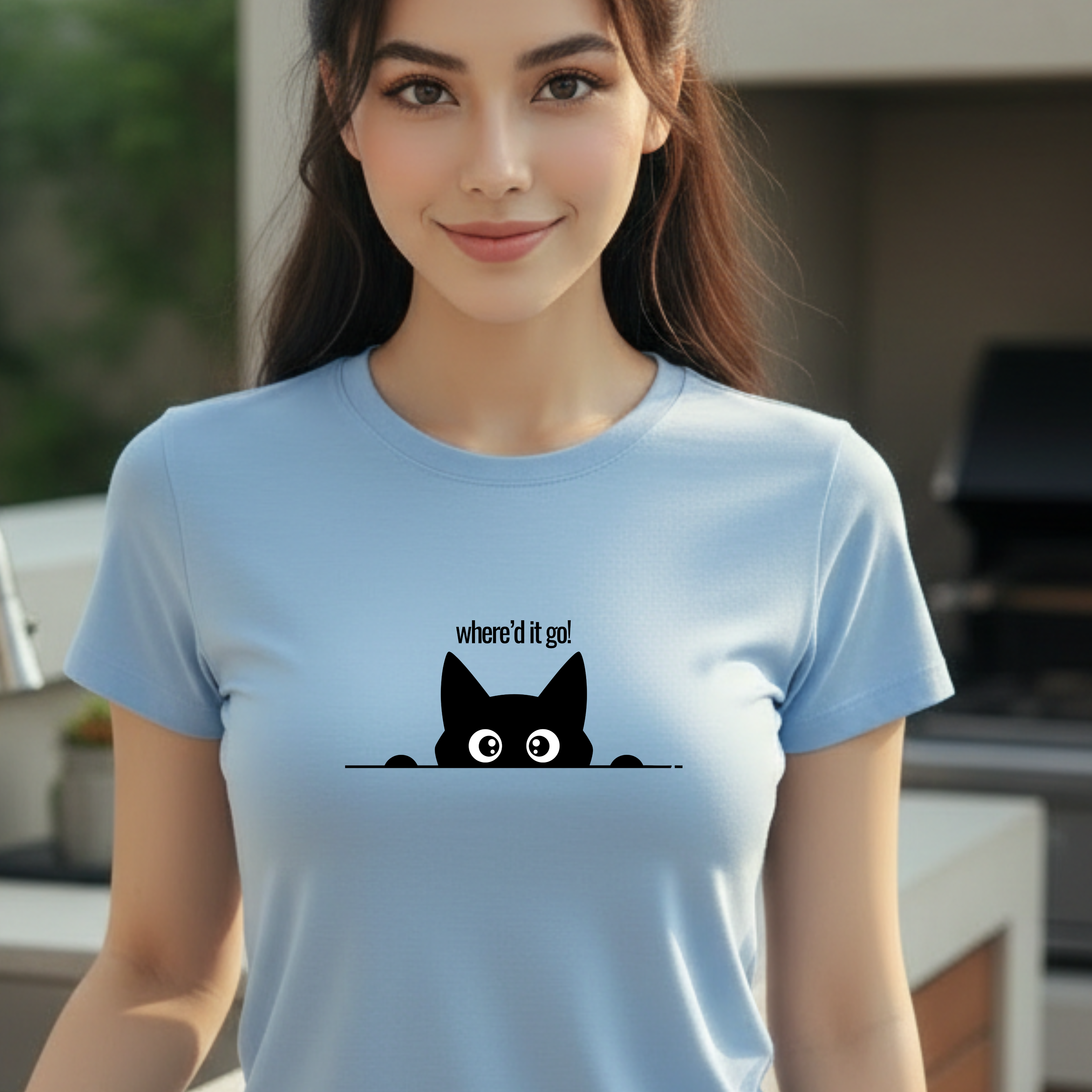 Where'd It Go? Peeking Cat T-Shirt