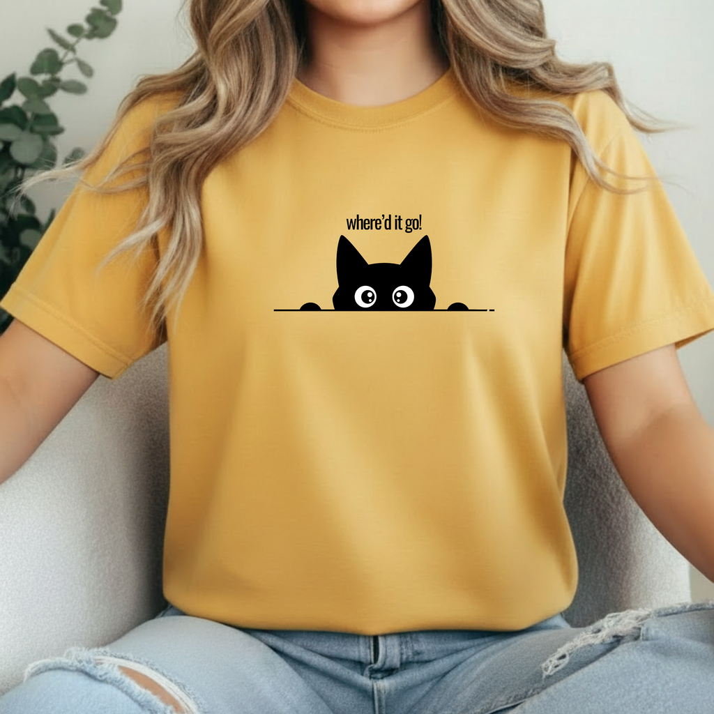 Where'd It Go? Peeking Cat T-Shirt