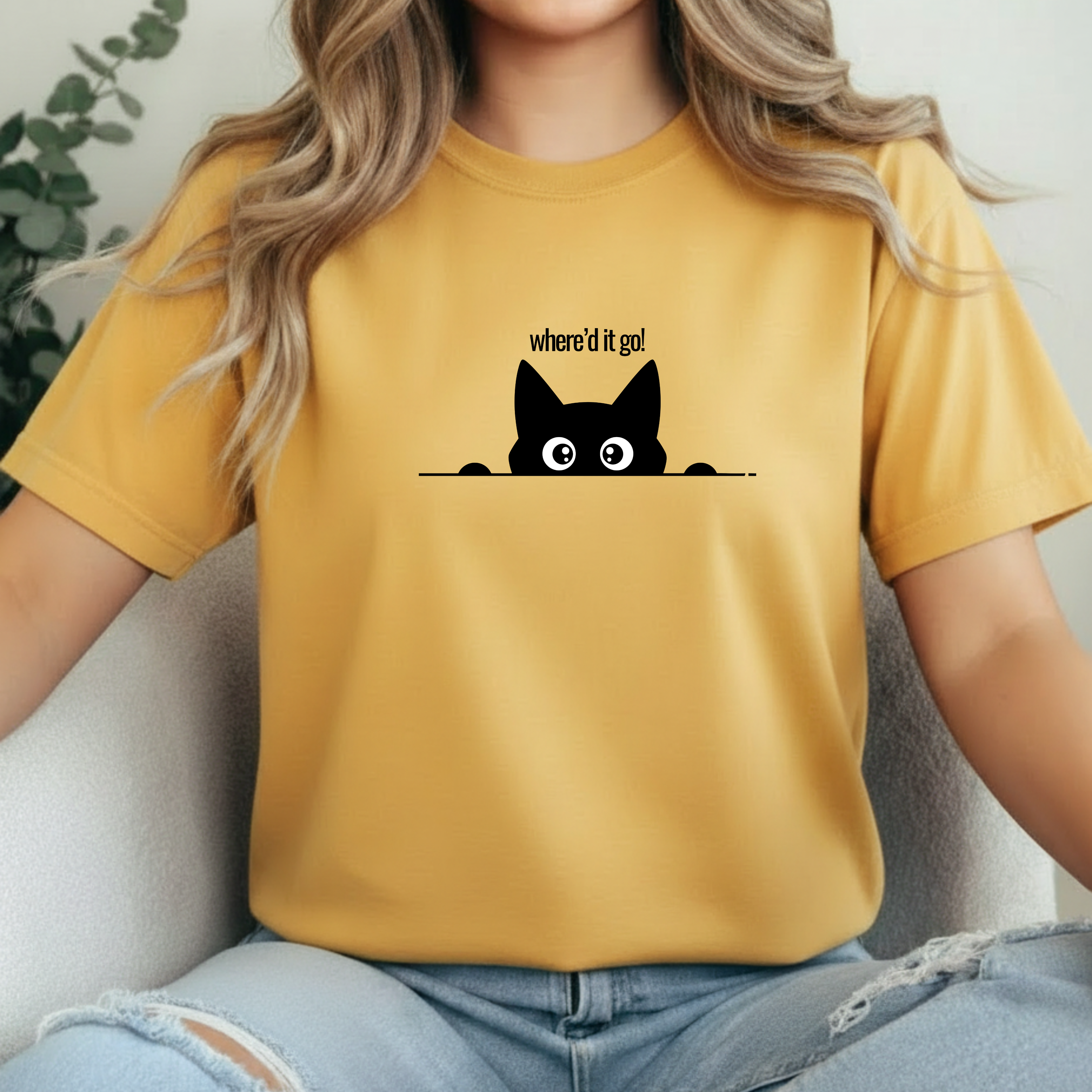 Where'd It Go? Peeking Cat T-Shirt