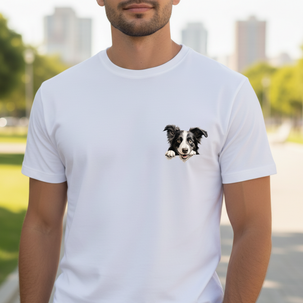 Border Collie Portrait T-Shirt - Cute Dog Face Tee for Pet Lovers