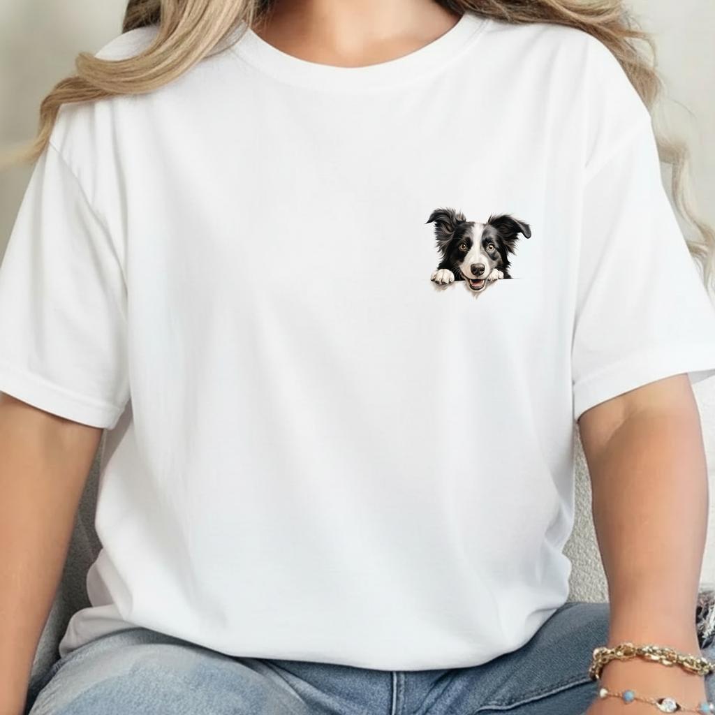 Border Collie Portrait T-Shirt - Cute Dog Face Tee for Pet Lovers