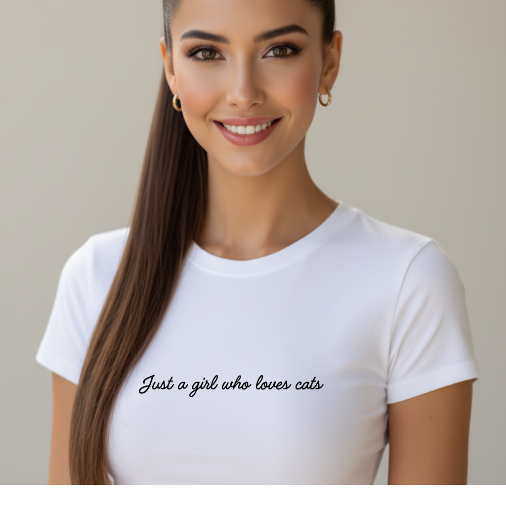 Just A Girl Who Loves Cats -  Plain Jersey Short Sleeve T-Shirt - Classic Tee —