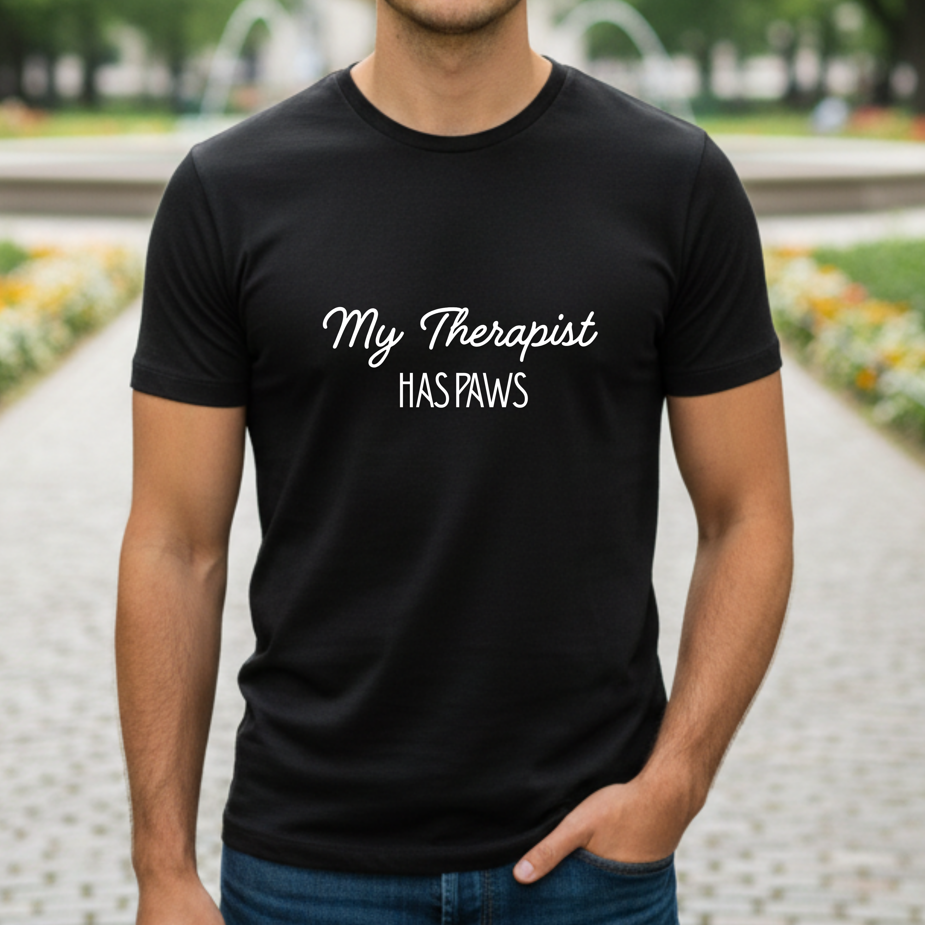 My Therapist Has Paws T-Shirt — Funny Pet Lover Tee for Dog & Cat Owners