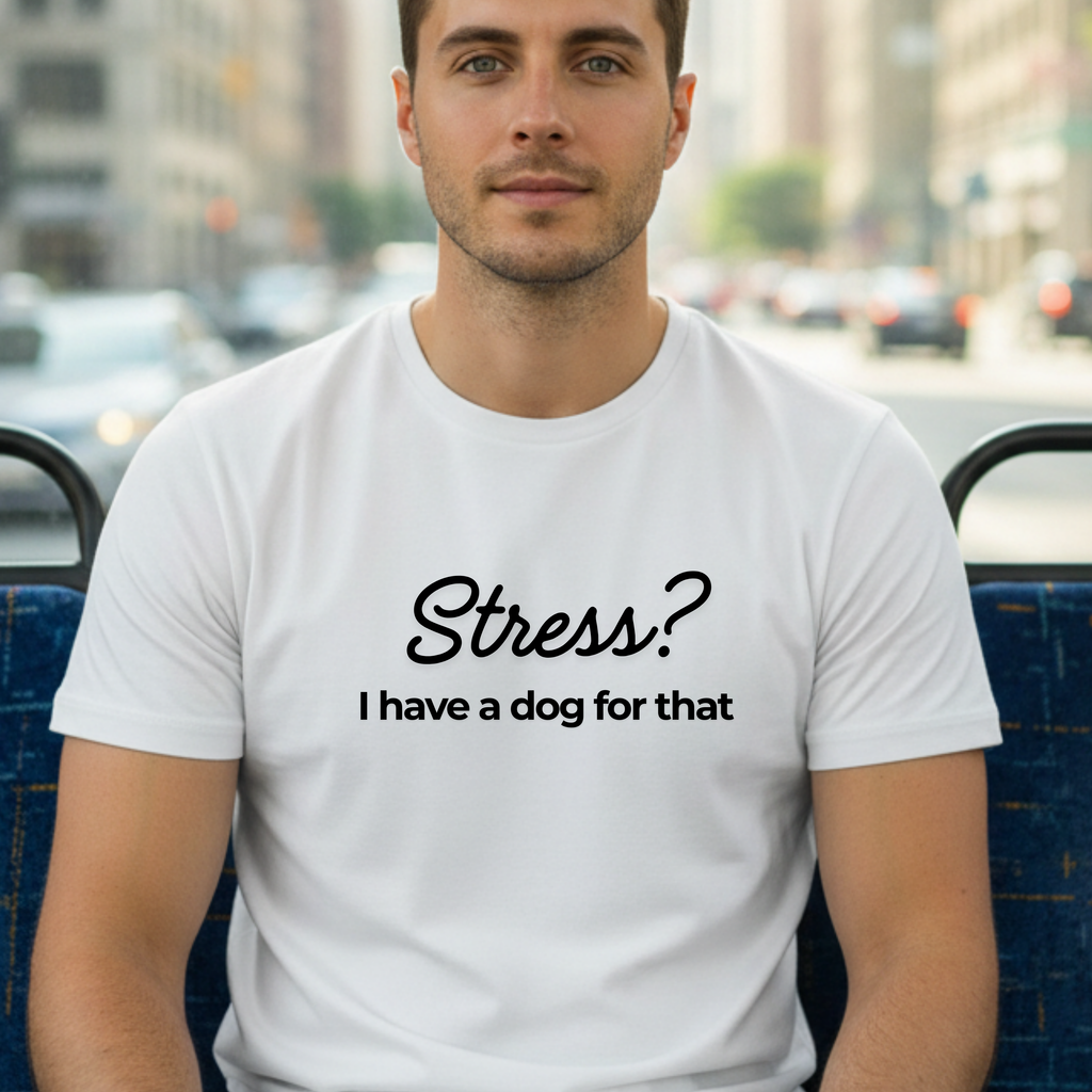 Stress? I Have A Dog For That - Classic White T-Shirt — Garment-Dyed Comfort Tee