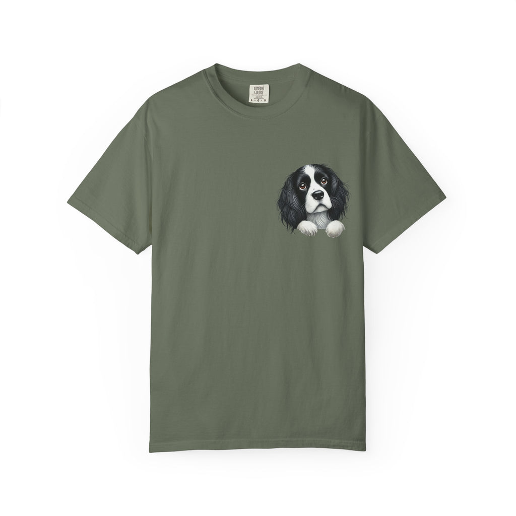 Peek-a-Border Spaniel T-Shirt — Cute Dog Face Tee for Dog Lovers