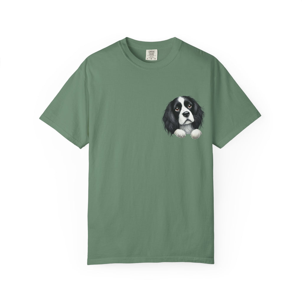 Peek-a-Border Spaniel T-Shirt — Cute Dog Face Tee for Dog Lovers