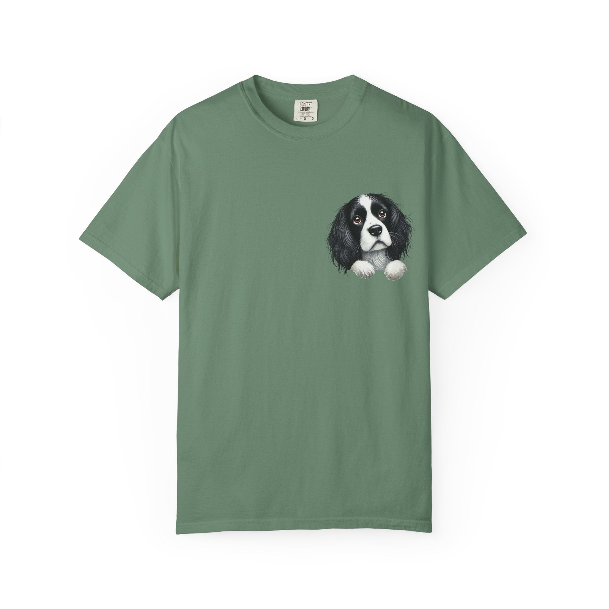 Peek-a-Border Spaniel T-Shirt — Cute Dog Face Tee for Dog Lovers