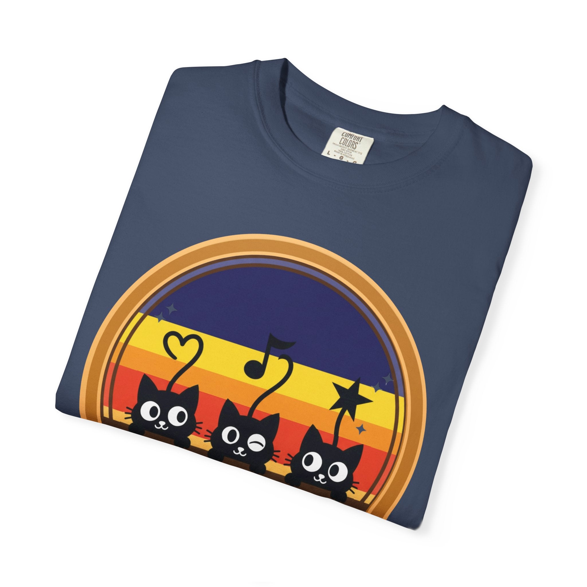 Adventure Cats T-Shirt — Retro Stripe Cat Trio Tee