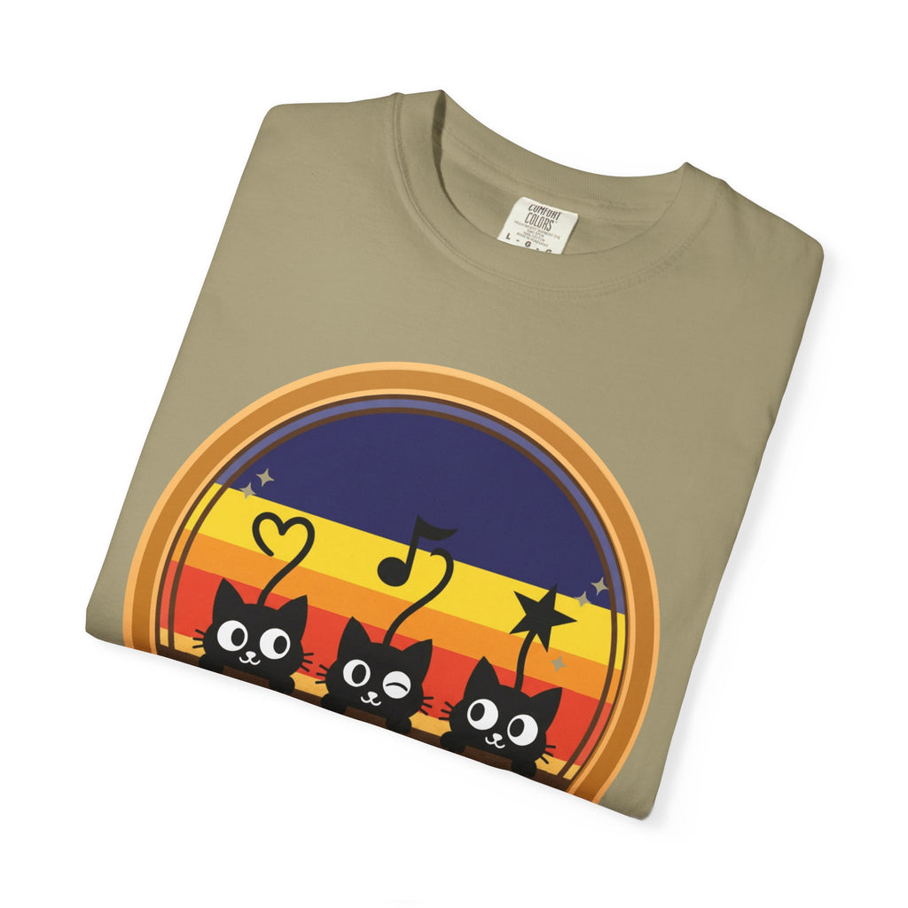 Adventure Cats T-Shirt — Retro Stripe Cat Trio Tee
