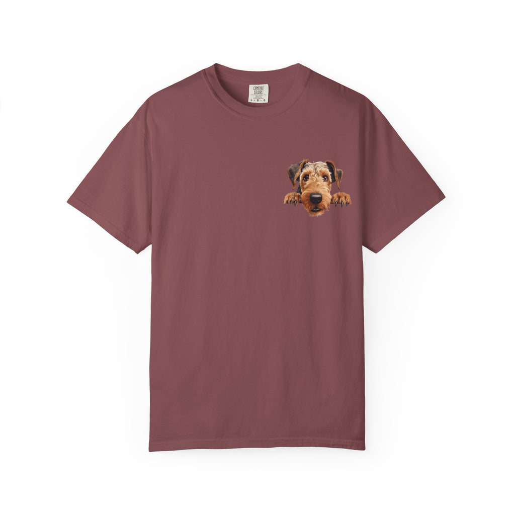 Peekaboo Airedale Dog T‑Shirt — Cute Puppy Graphic Tee
