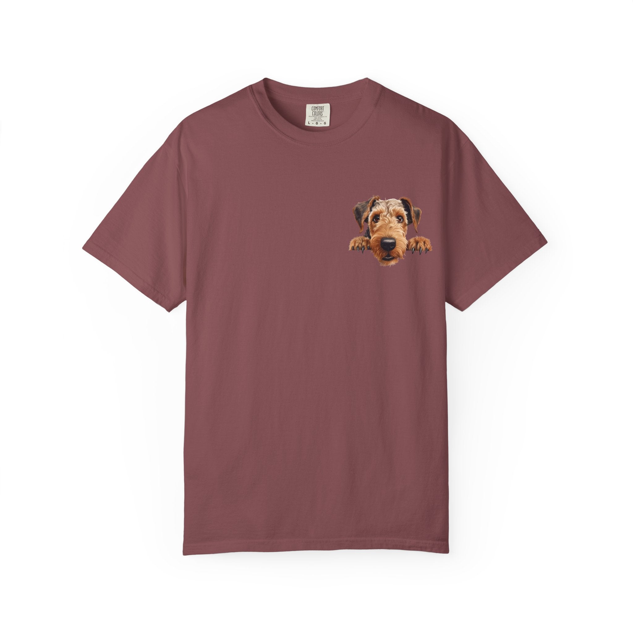 Peekaboo Airedale Dog T‑Shirt — Cute Puppy Graphic Tee