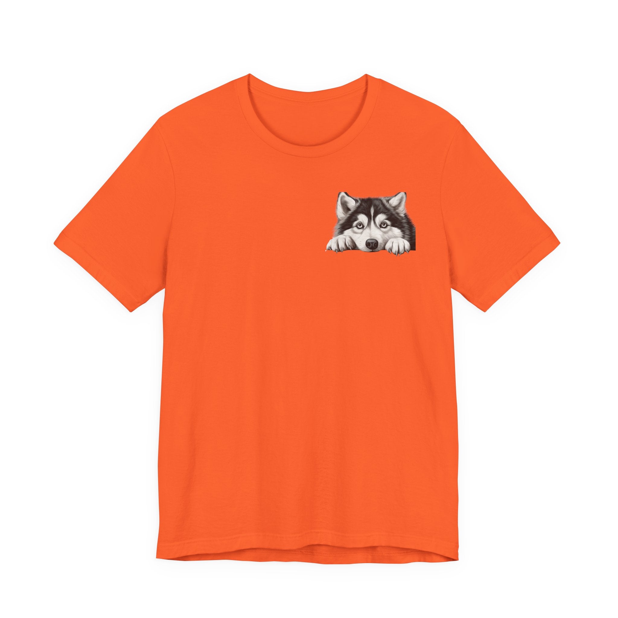 Husky Peekaboo Pocket Tee — Cute Siberian Husky Dog T-Shirt