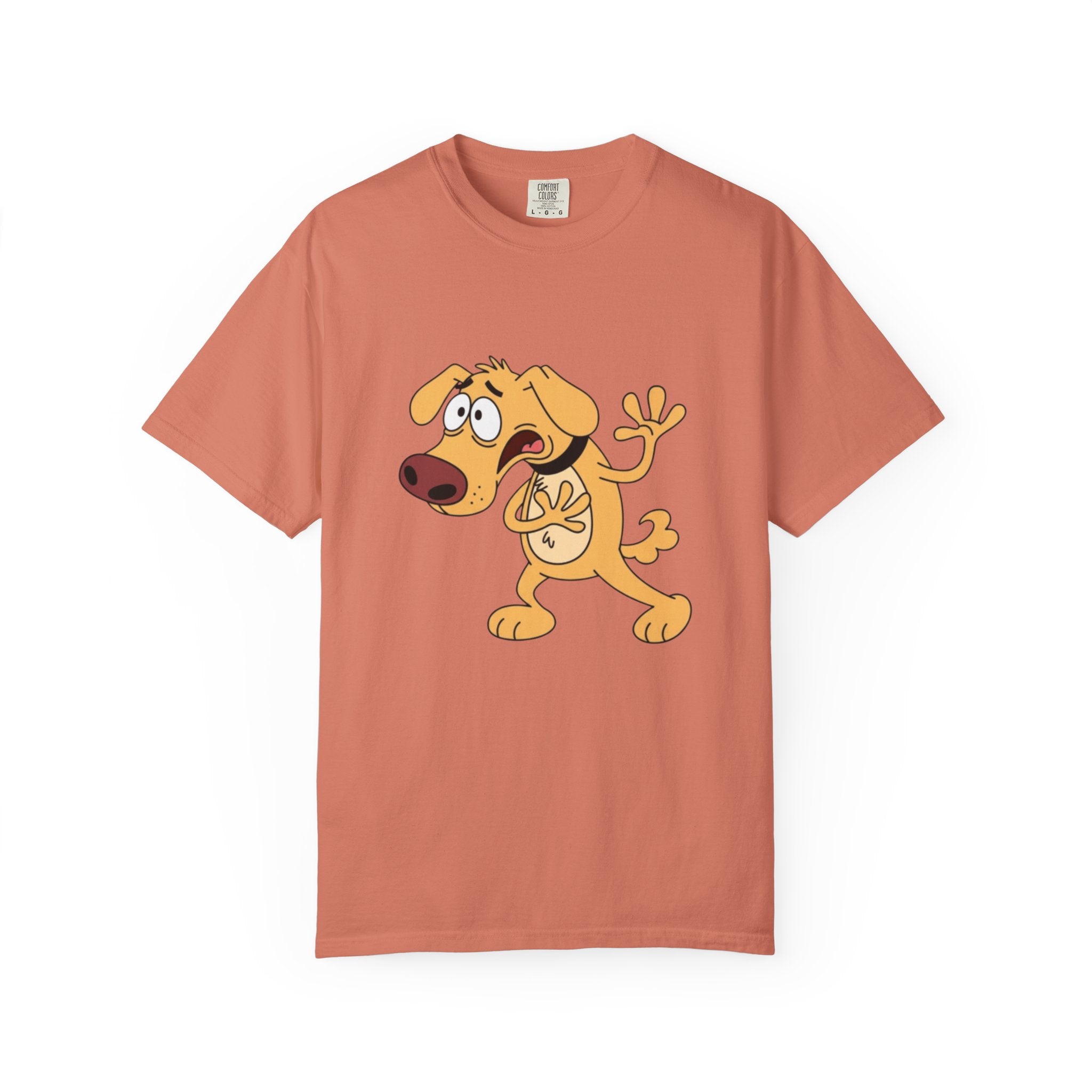 Cartoon Shocked Dog T-Shirt — Funny Animated Pup Graphic Tee