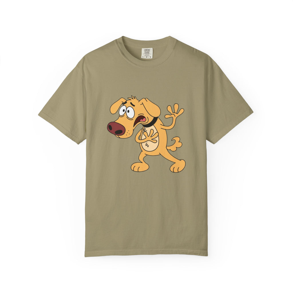 Cartoon Shocked Dog T-Shirt — Funny Animated Pup Graphic Tee