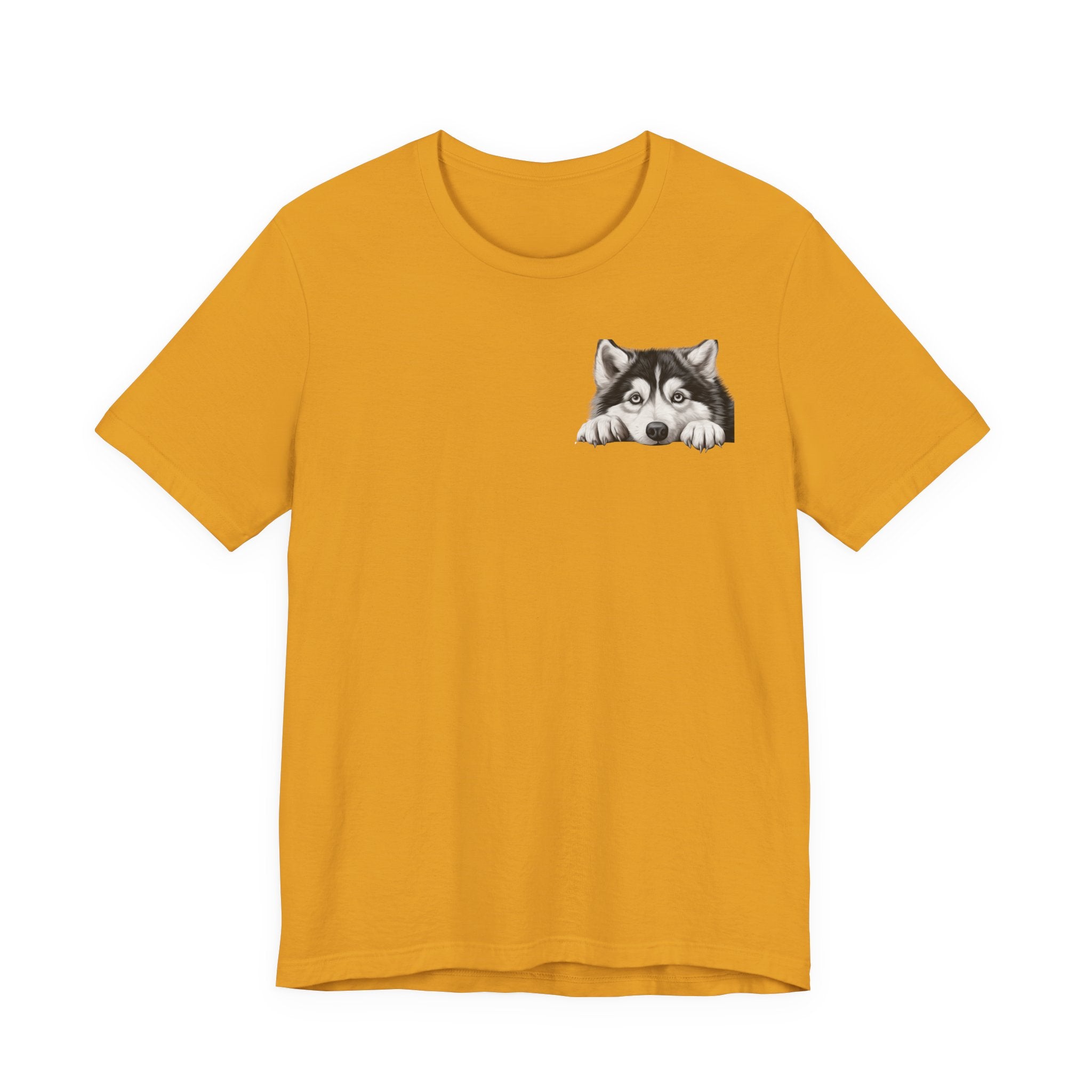 Husky Peekaboo Pocket Tee — Cute Siberian Husky Dog T-Shirt