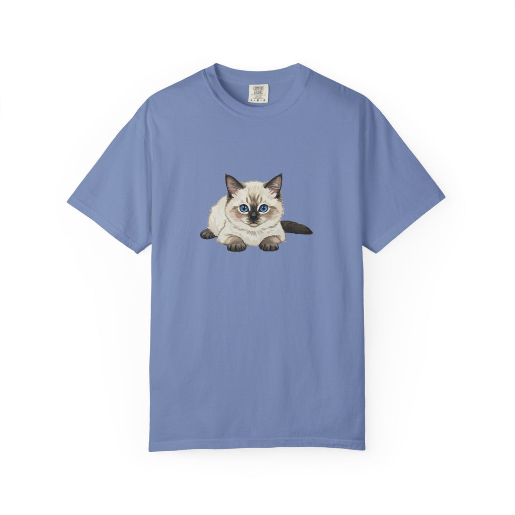 Cat Graphic T-Shirt — Cute Blue-Eyed Siamese Kitten Tee for Cat Lovers
