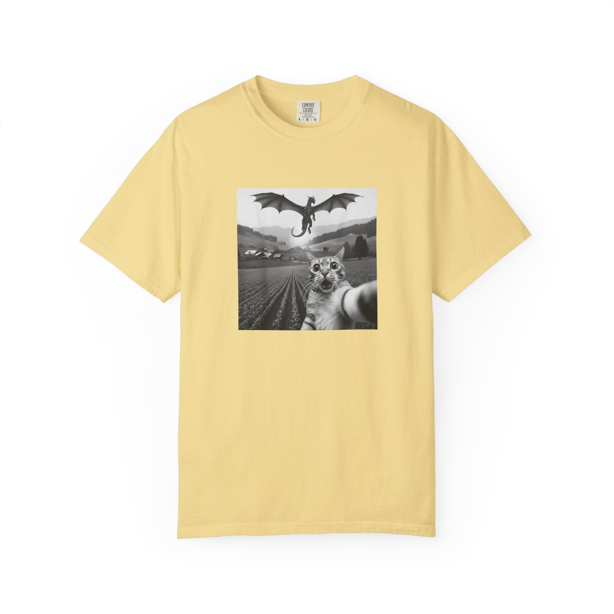Dragon & Cat Selfie T-Shirt — Funny Cat Selfie Graphic Tee