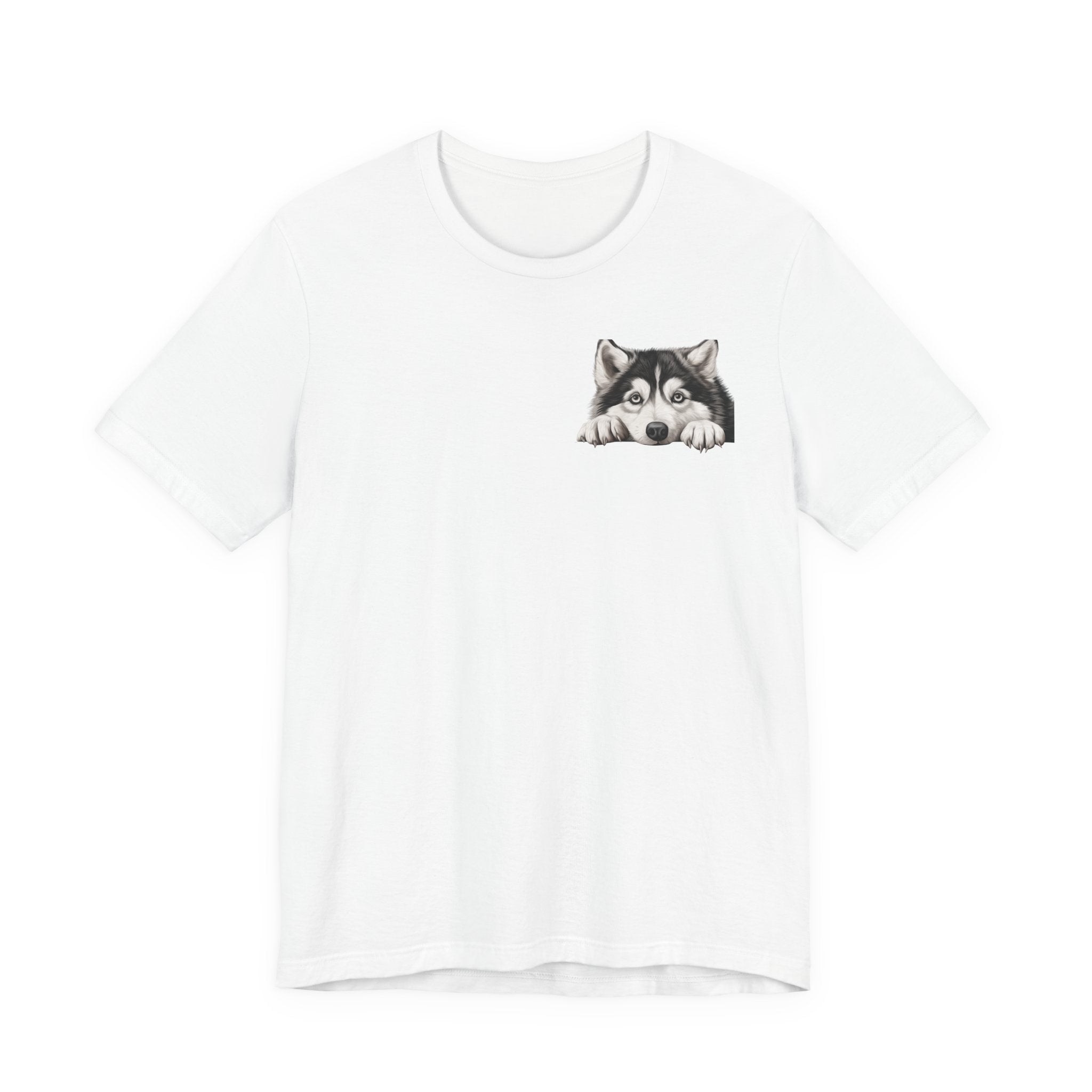 Husky Peekaboo Pocket Tee — Cute Siberian Husky Dog T-Shirt