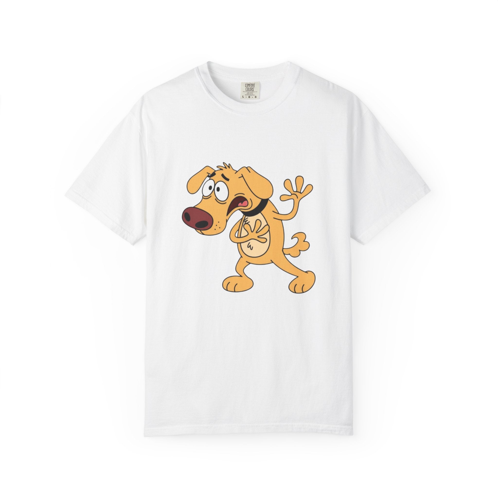 Cartoon Shocked Dog T-Shirt — Funny Animated Pup Graphic Tee