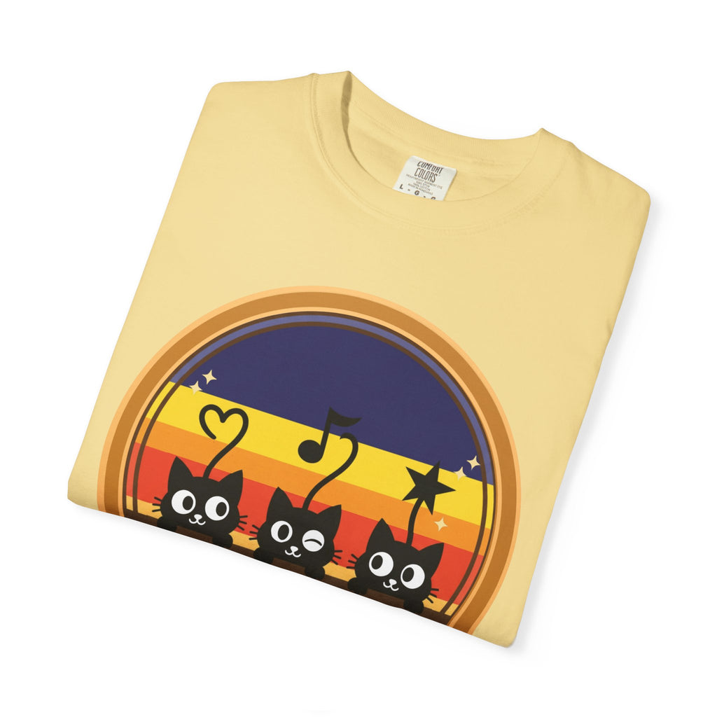 Adventure Cats T-Shirt — Retro Stripe Cat Trio Tee