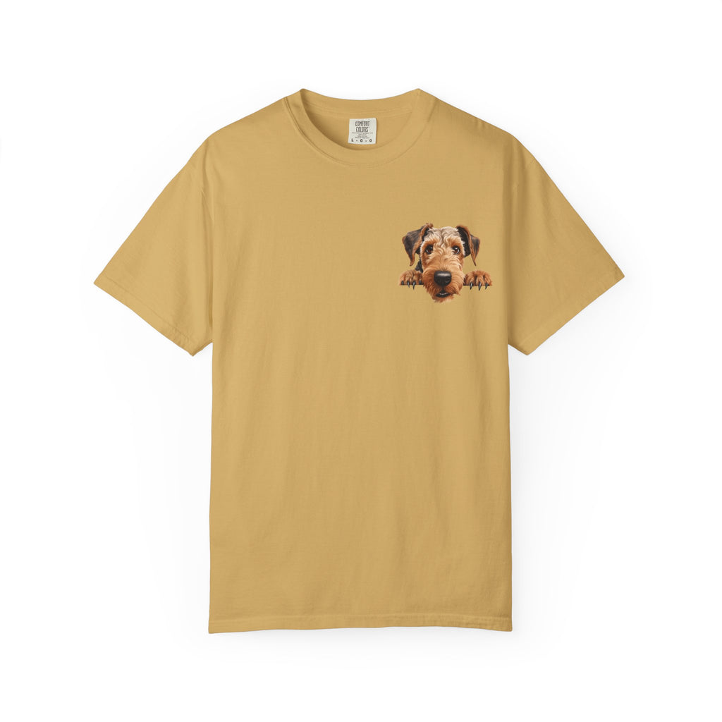 Peekaboo Airedale Dog T‑Shirt — Cute Puppy Graphic Tee
