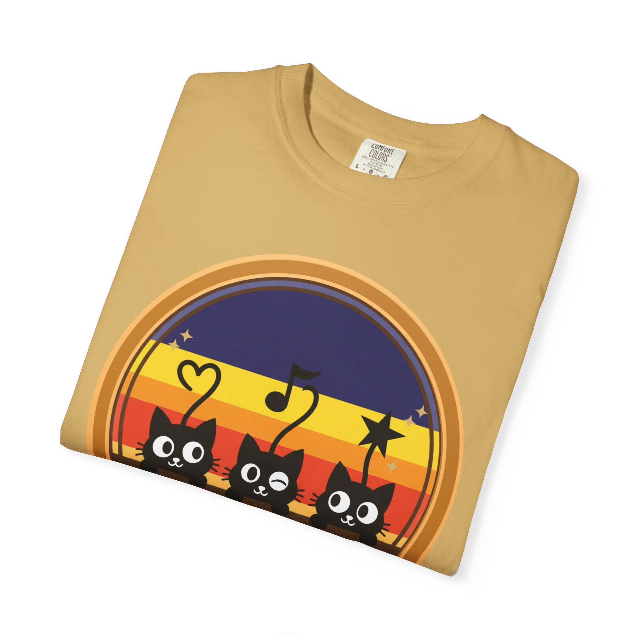Adventure Cats T-Shirt — Retro Stripe Cat Trio Tee
