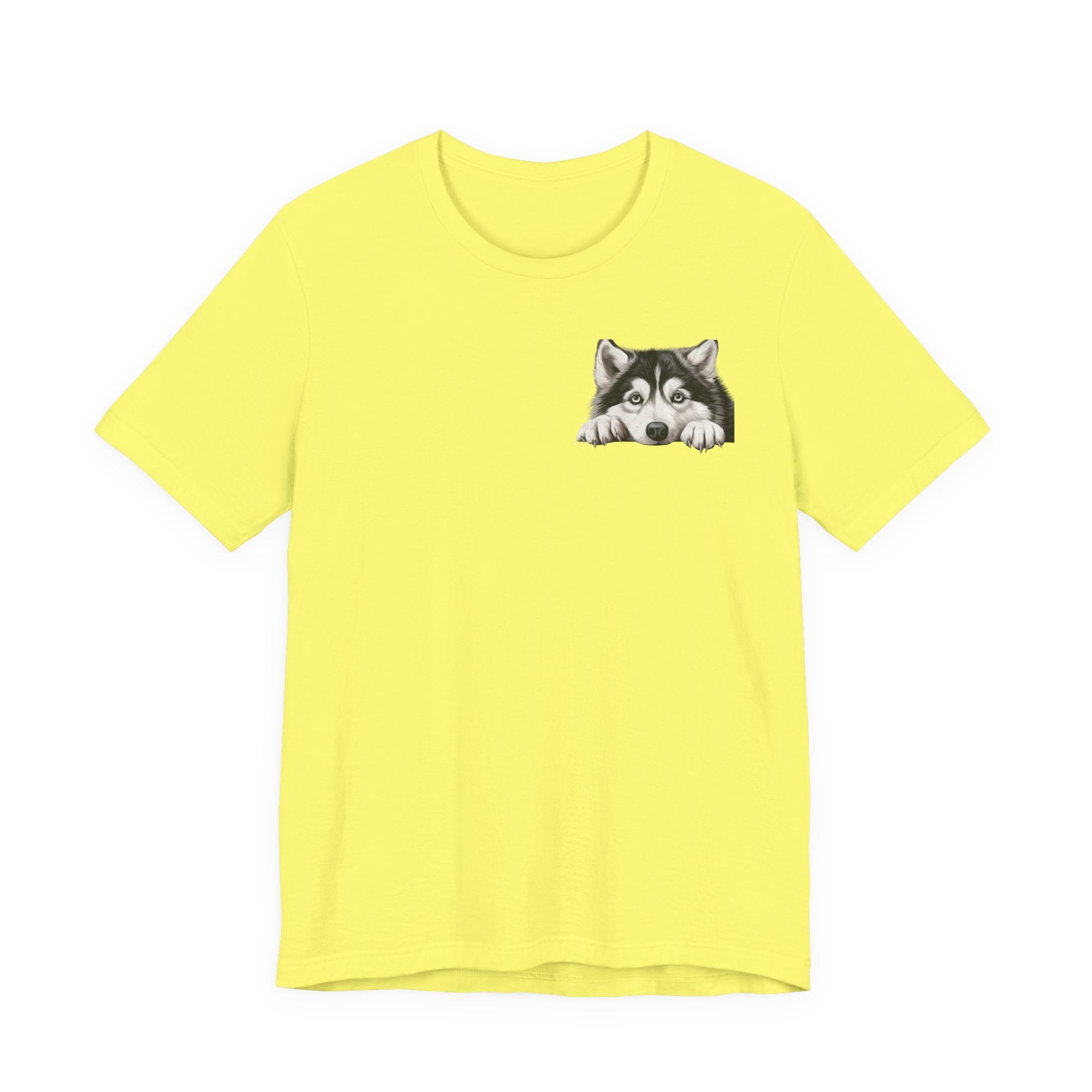 Husky Peekaboo Pocket Tee — Cute Siberian Husky Dog T-Shirt