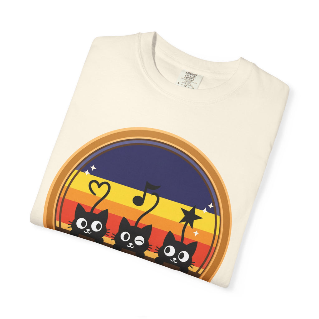 Adventure Cats T-Shirt — Retro Stripe Cat Trio Tee