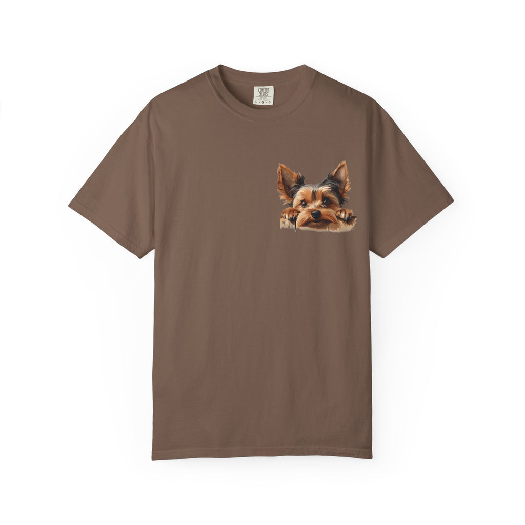 Yorkie Peeking T-Shirt — Cute Yorkshire Terrier Graphic Tee